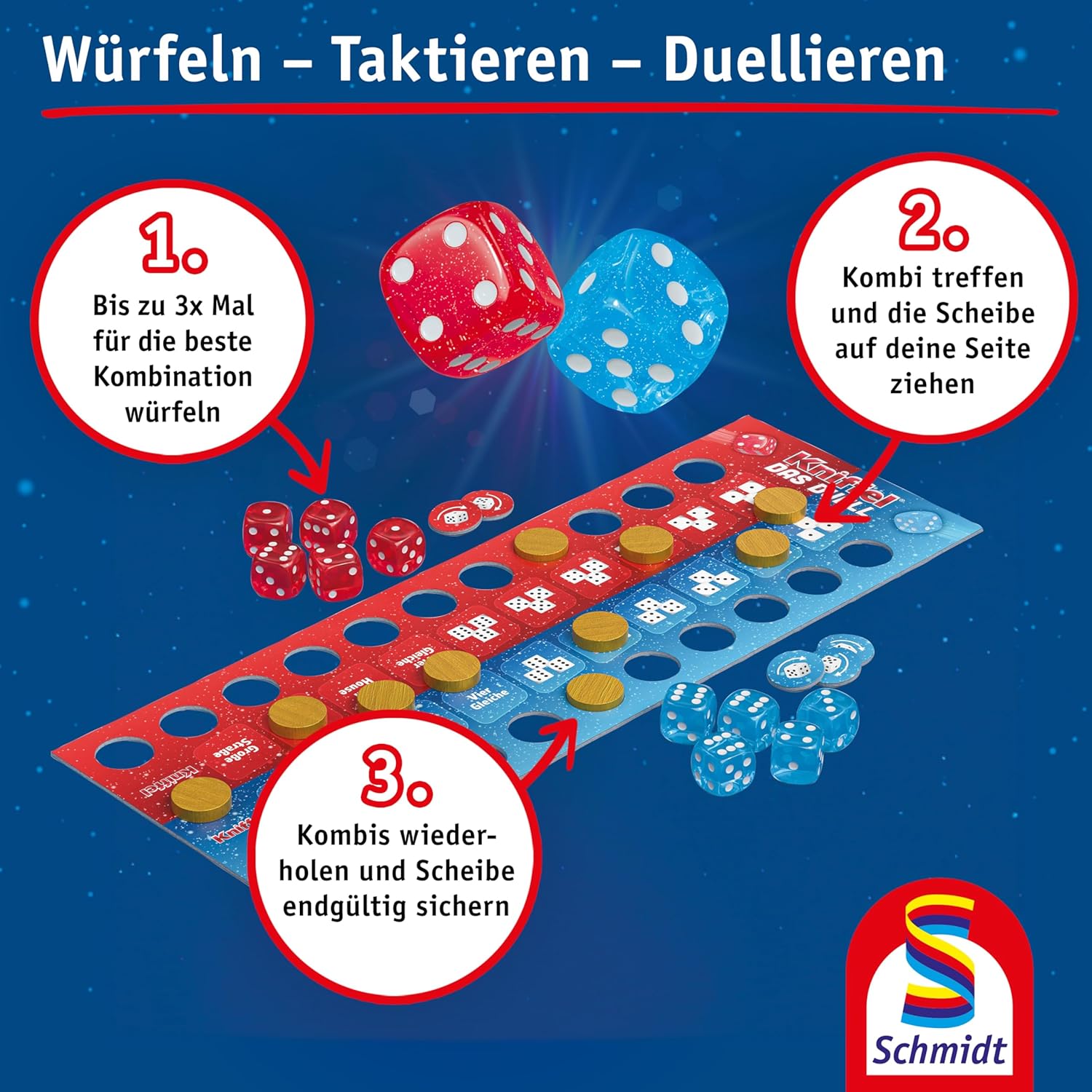 Thumbnail 4 de Schmidt Spiele 49480 Kniffel, Das Duell – Würfelspiel für 2 Personen