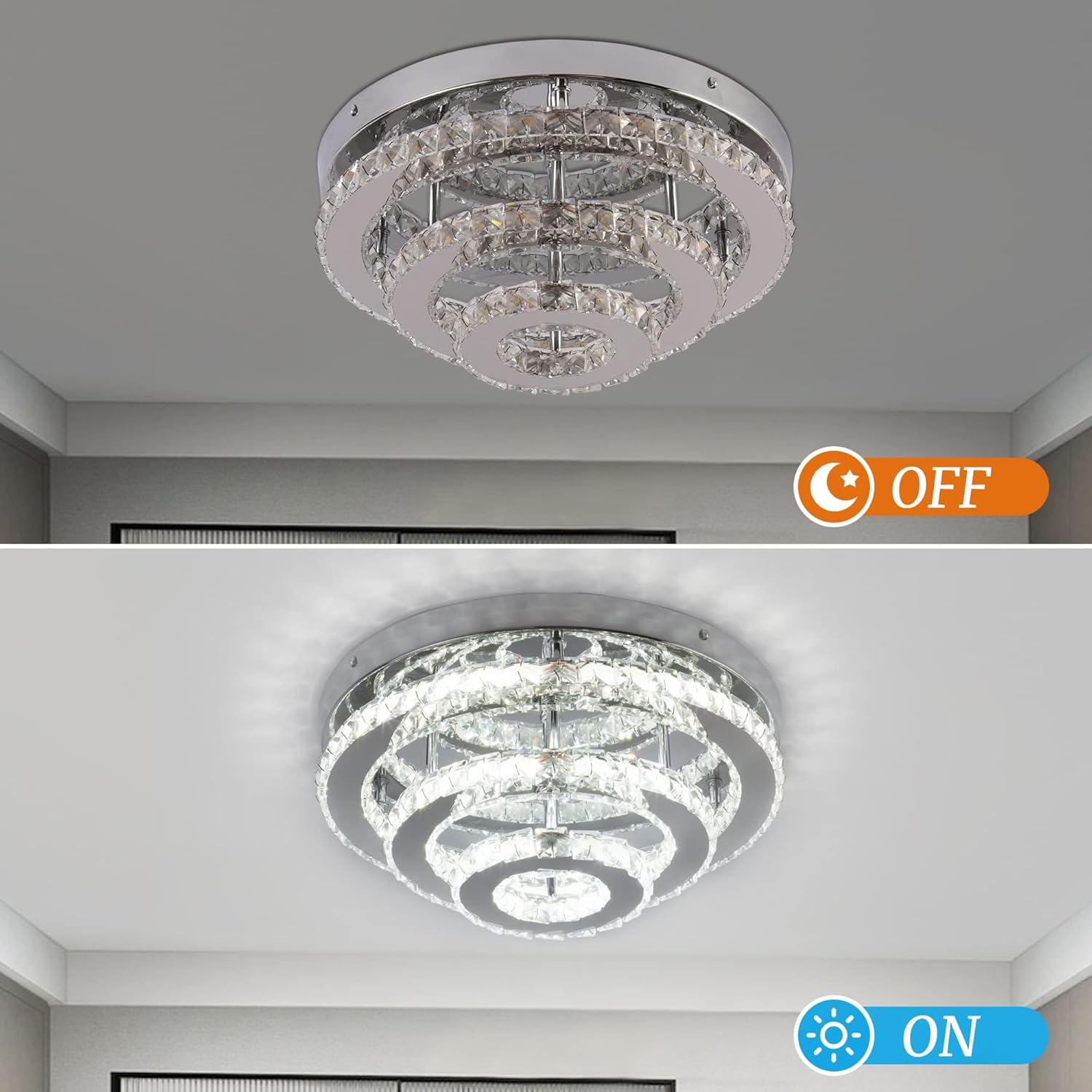 Detalle de YPQXYHDA 13.8 Inch Modern Crystal LED Chandelier