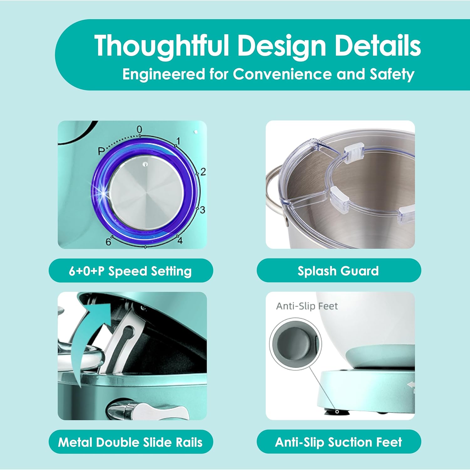 Thumbnail 4 de Aucma 6.2L stand mixer with 1400W motor