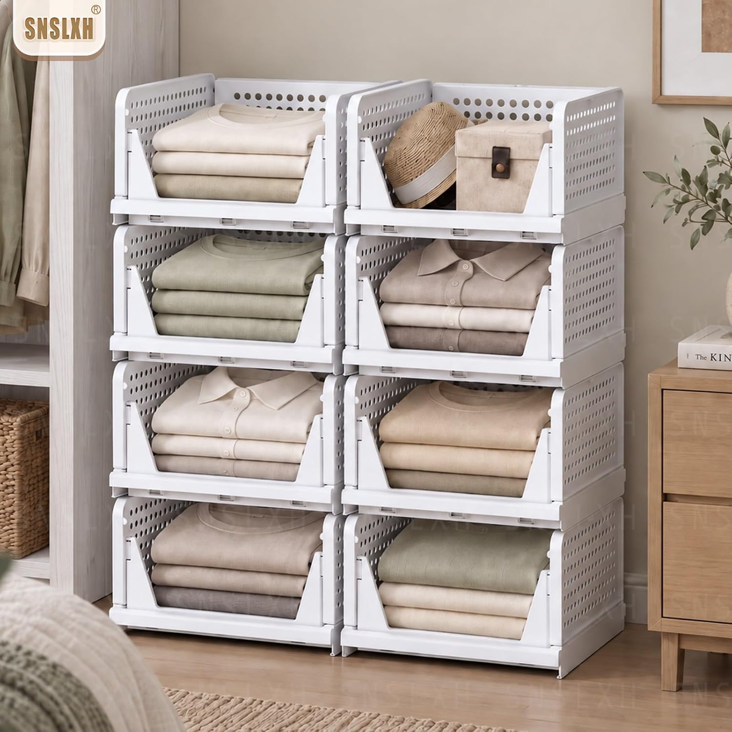 Detalle 2 de Stackable Closet Storage Bins, 16.73-Inch
