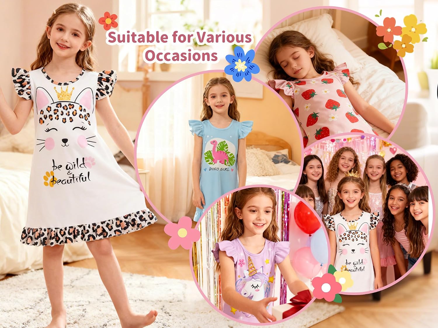 Detalle 2 de LQSZ Girls' Nightgowns, 2-Piece Set