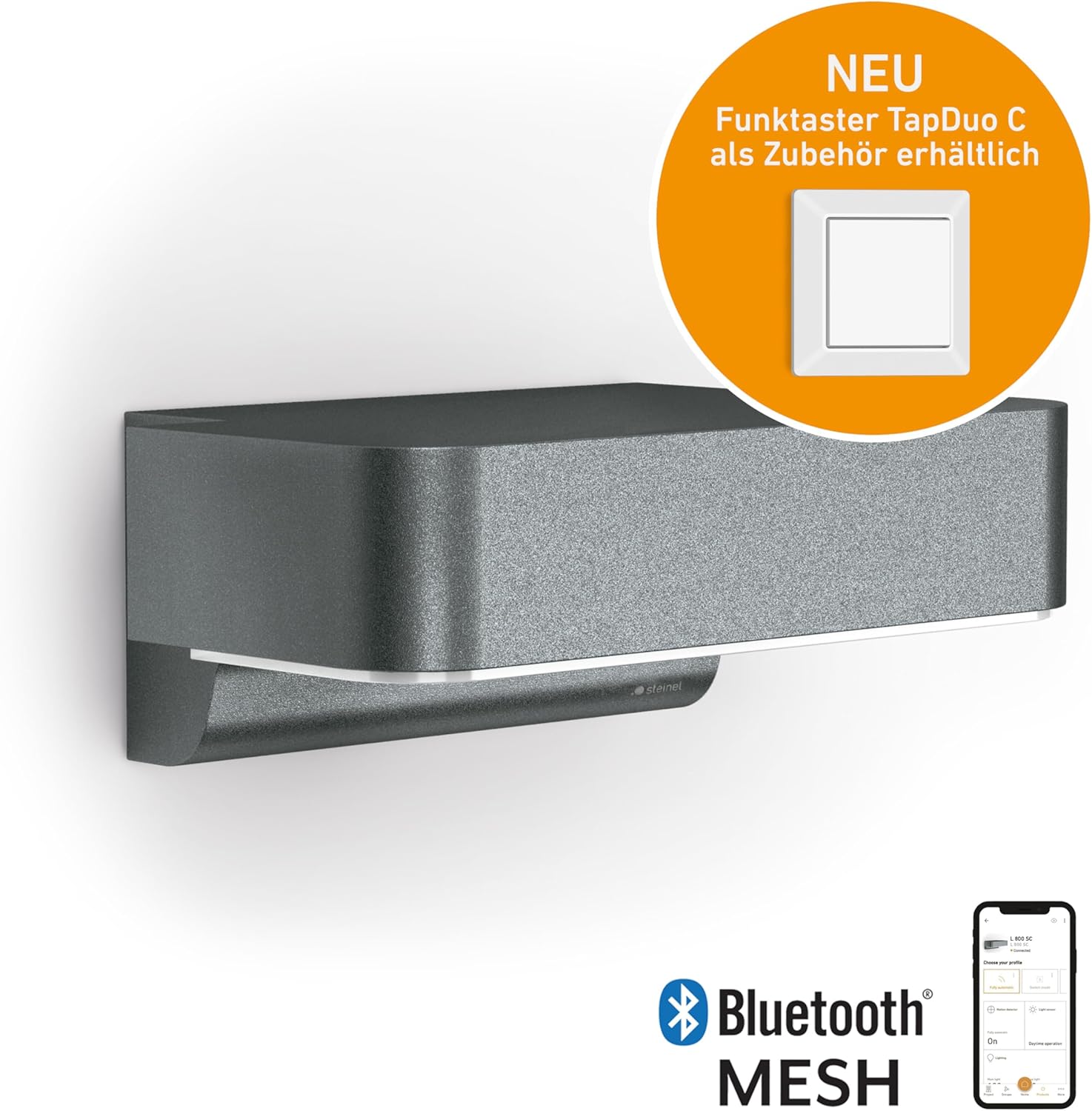 Thumbnail 1 de Steinel Lampada da parete L 800 SC antracite con sensore di movimento 160° e LED 7,5 W