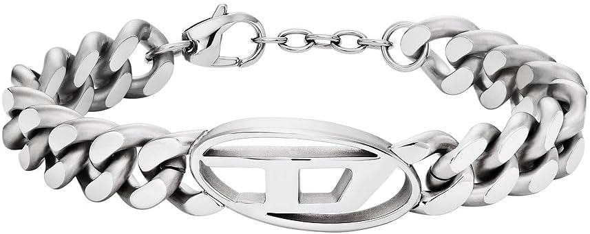 Thumbnail 6 de Diesel Herren Edelstahlarmband Silberfarben mit Karabinerverschluss – 18 cm + 1,5 cm Verlängerung
