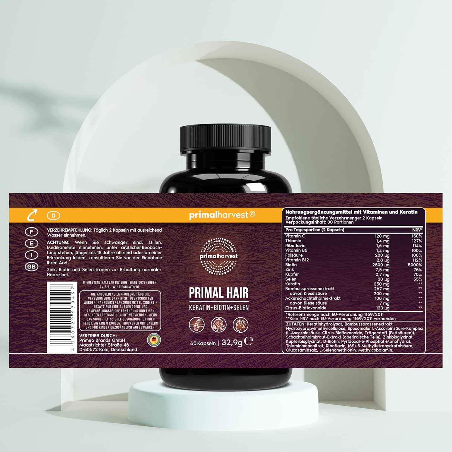 Thumbnail 4 de Primal Hair Haarnahrungsergänzungsmittel 60 Kapseln