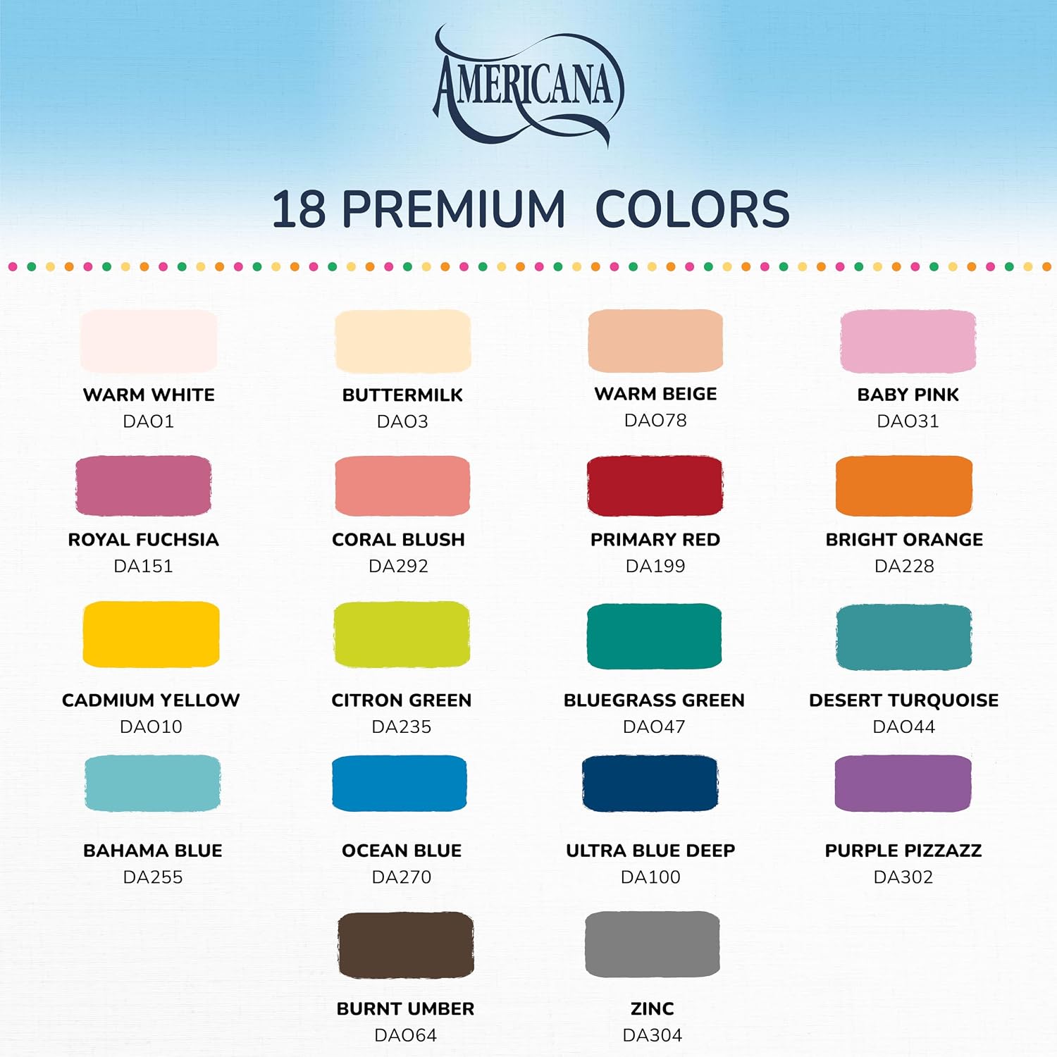Thumbnail 1 de DecoArt Americana Acrylics DASK360 アクリル絵の具セット 18個入り・マット仕上げ