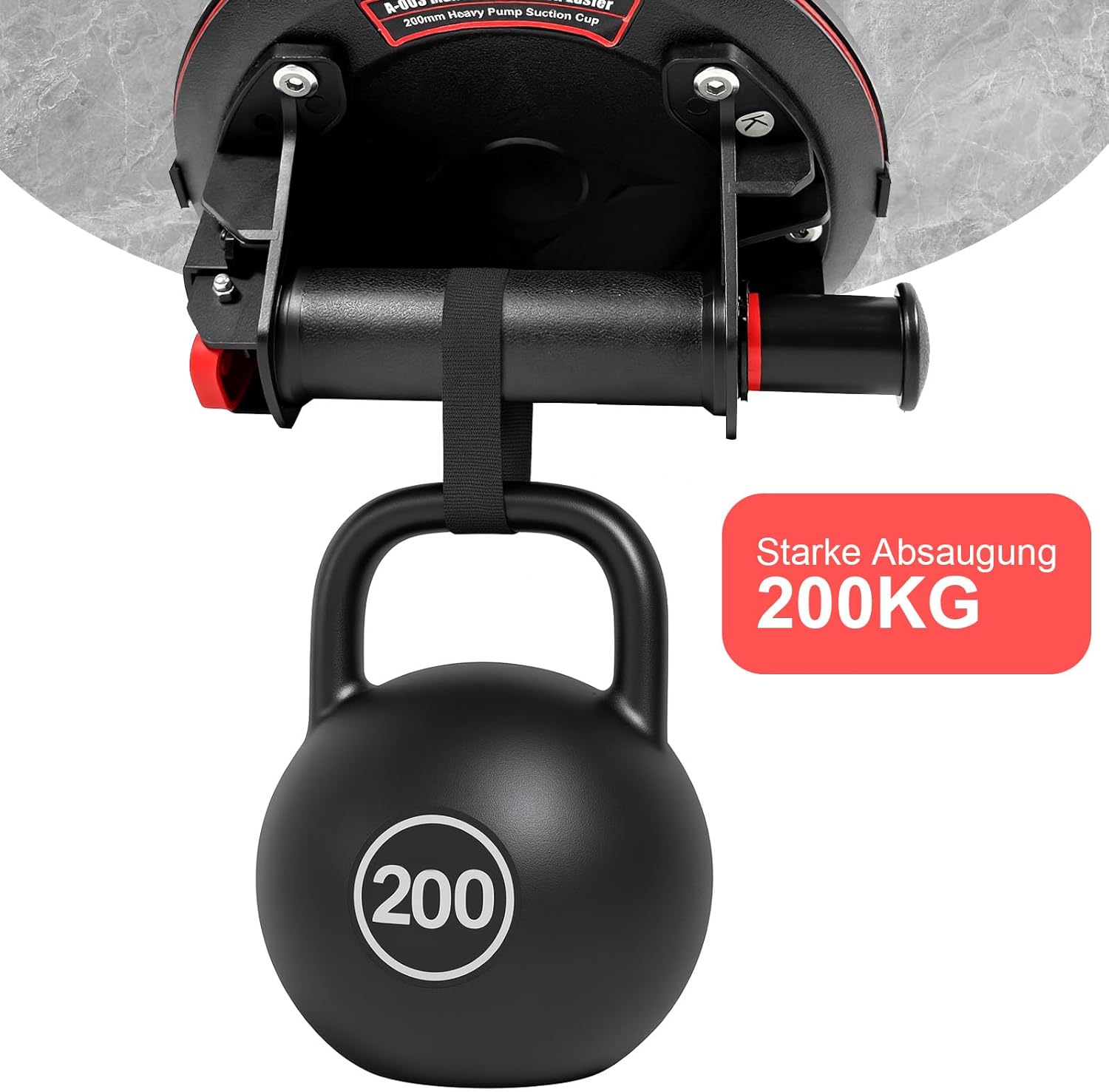 Detalle de URLINE 2er-Set 8" Saugheber Glassauger – Tragkraft max. 200 kg, inkl. robuster Werkzeugkasten