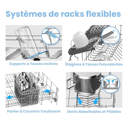 Detalle de COMFEE' FD1435E-X — Lave-vaisselle Pose Libre 60 cm, 14 Couverts, 44 dB