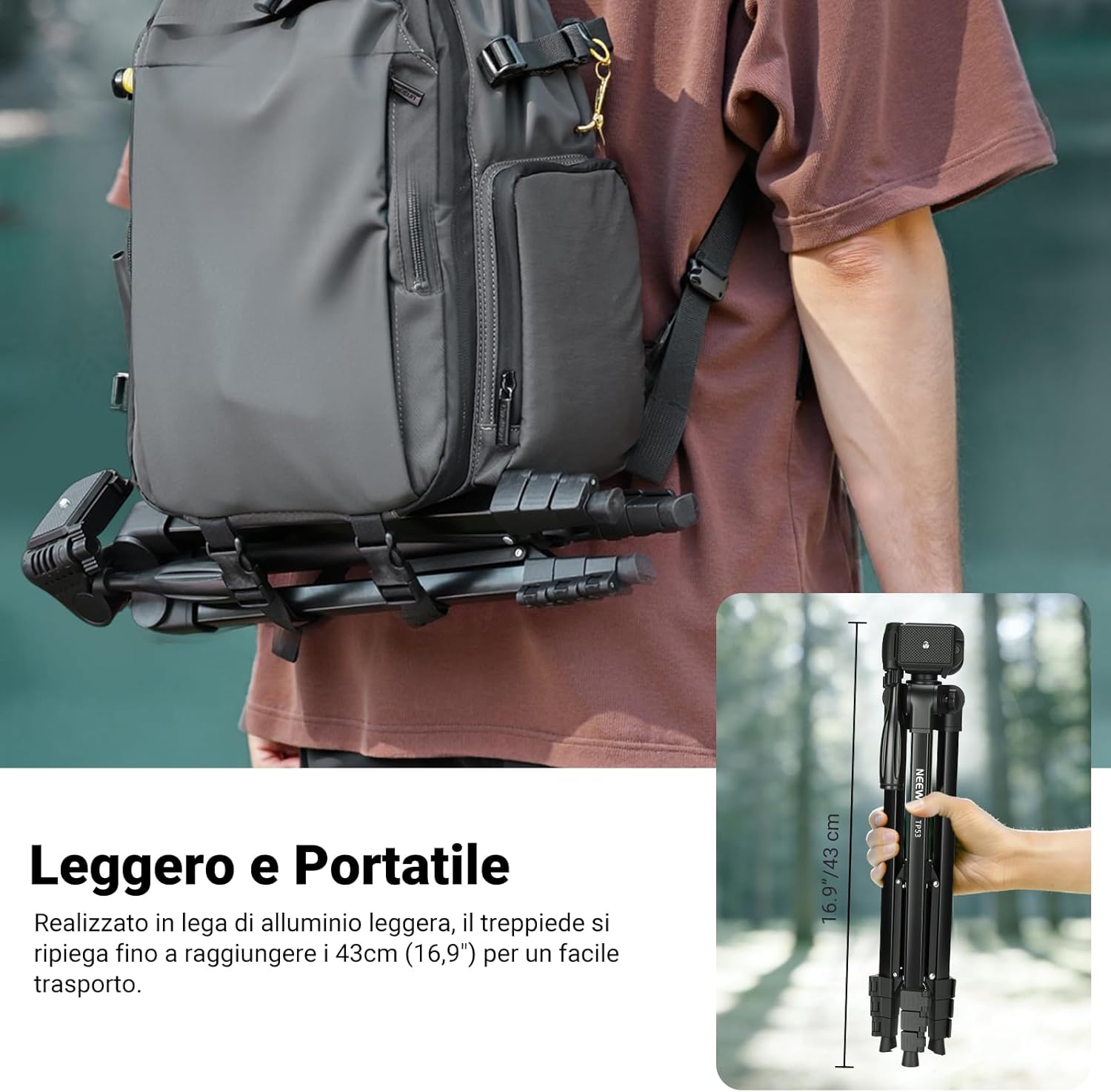 Thumbnail 6 de NEEWER TP53 Treppiede viaggio 146 cm