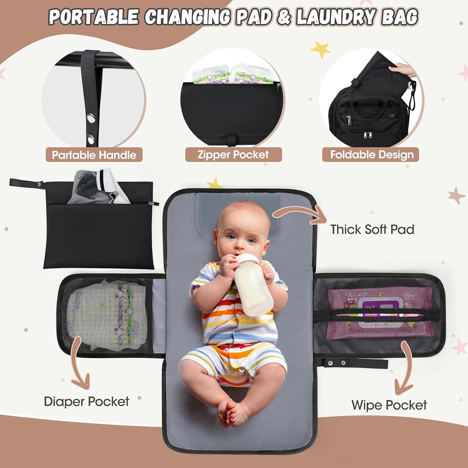 Thumbnail 3 de RAINSMORE baby changing bag backpack