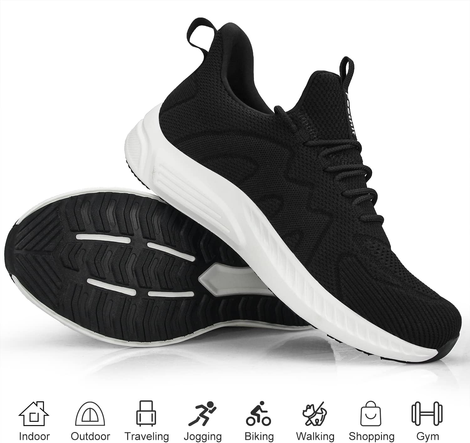 Thumbnail 6 de Feethit Mens Non Slip Walking Sneakers: Lightweight Breathable Slip-On Athletic Shoes