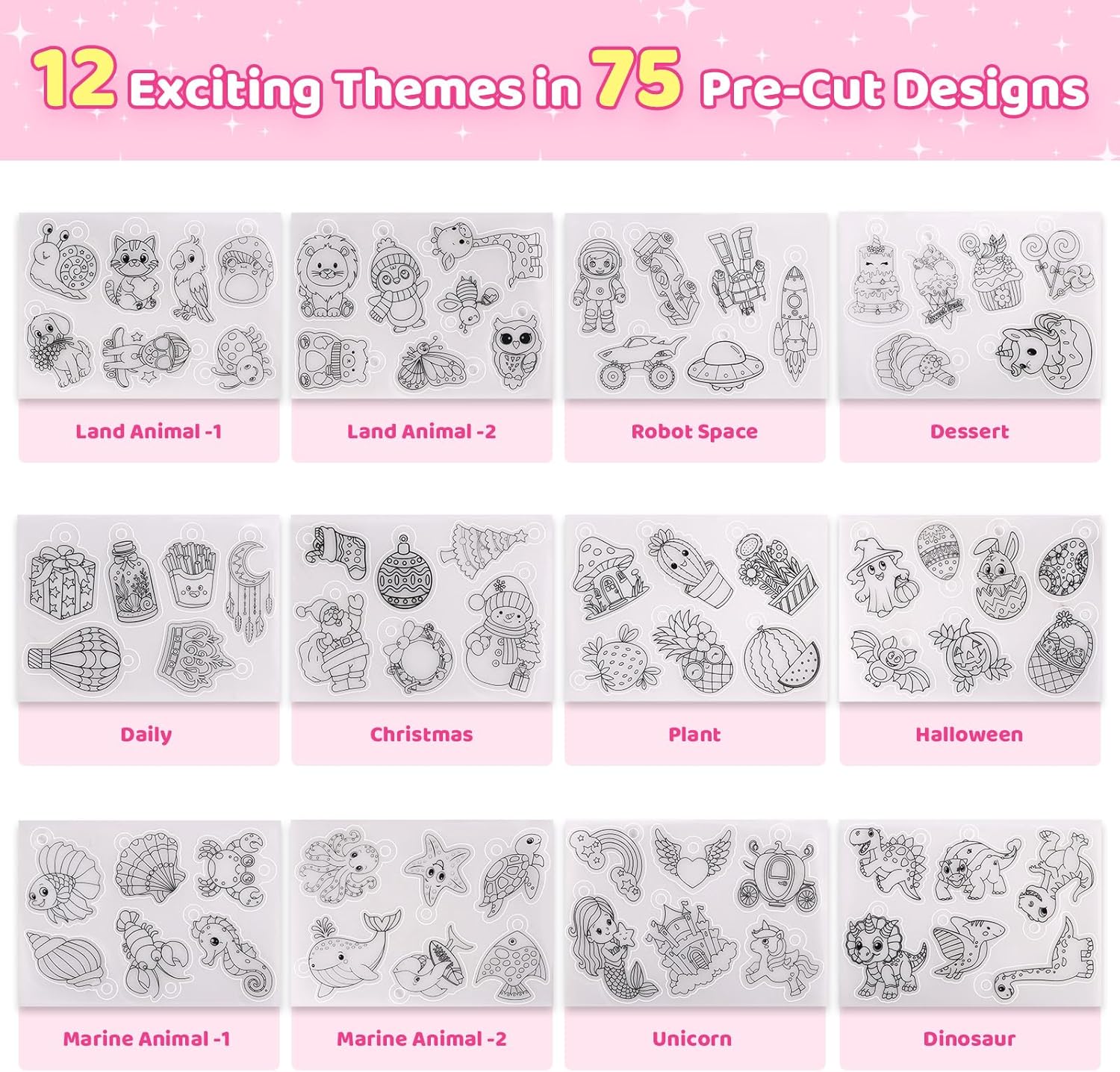 Thumbnail 1 de Funtopia Schrumpffolie-Set mit 201 Teilen – vorgeschnittene Motive, Blanko-Folien & Zubehör