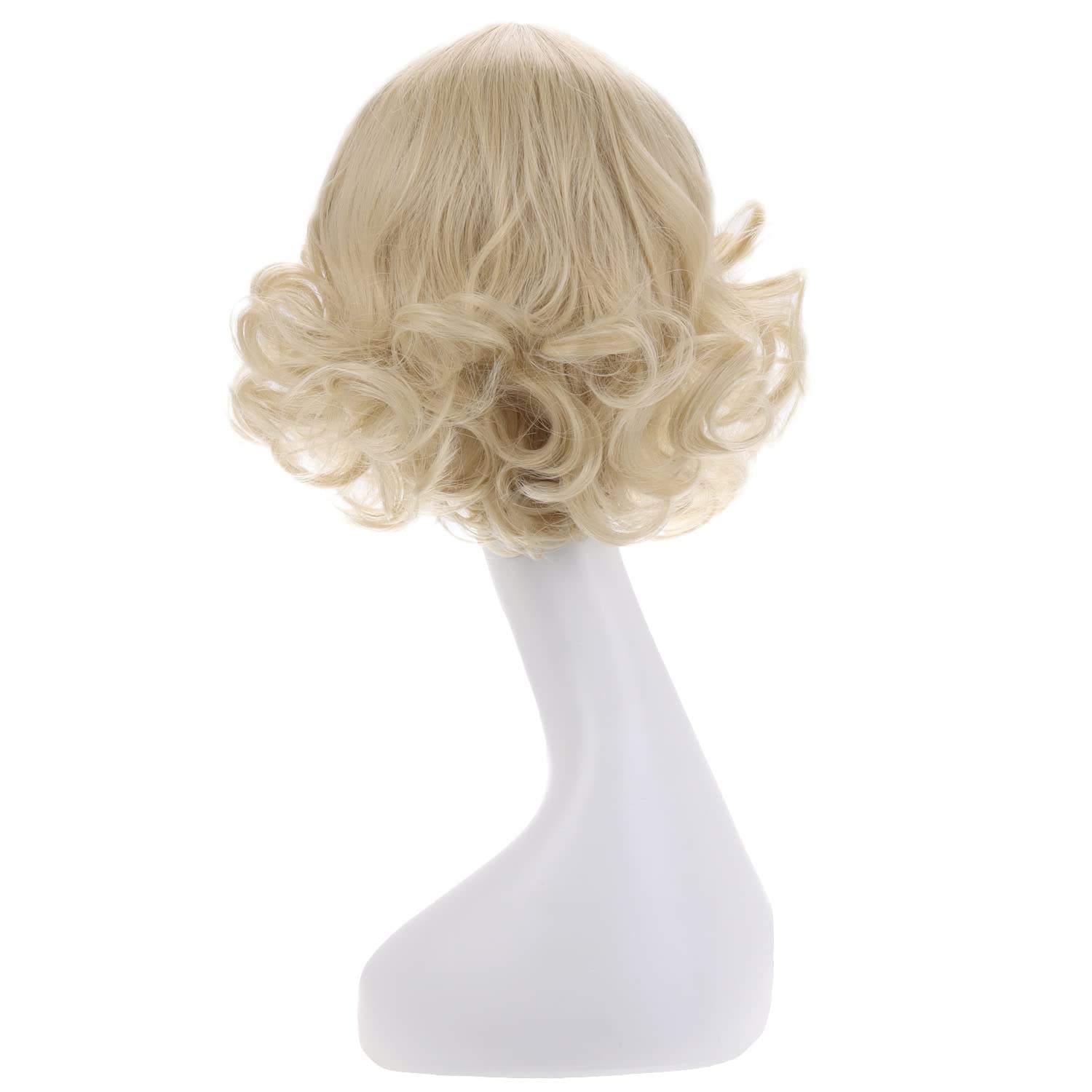 Detalle 2 de MAGQOO KYL001-A4 Light Blonde Wig with Bangs, 12-Inch Curly Style