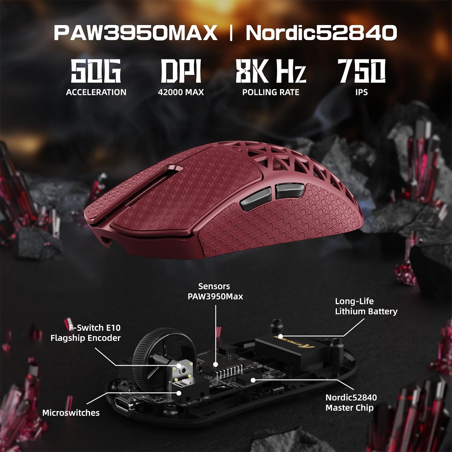 Detalle 2 de ATTACK SHARK R5 Ultra Gaming-Maus 39 g