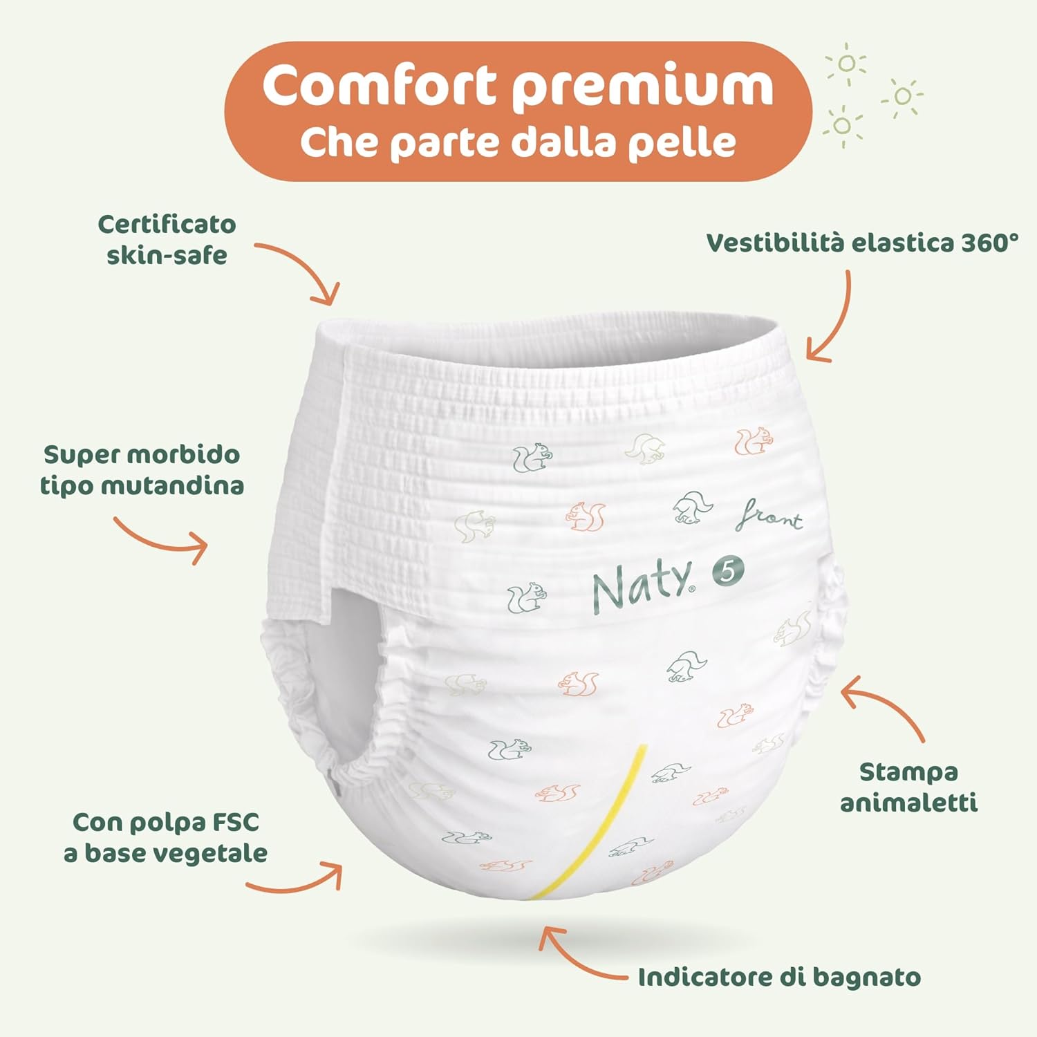 Thumbnail 6 de Naty FreeMovers Mutandina Pannolino a Mutandina Taglia 5 (12–18 kg) – 80 pezzi, senza profumo e certificato per pelli sensibili