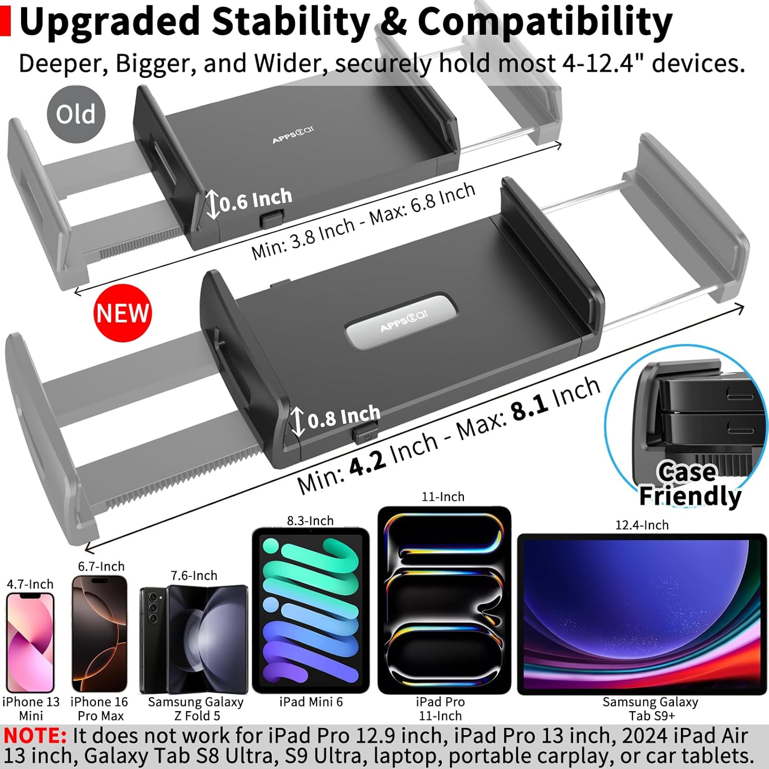 Thumbnail 6 de APPS2Car universal tablet mount for 7-12.4