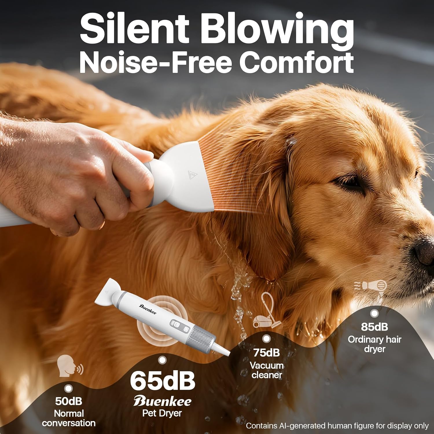 Detalle 2 de Buenkee Handheld Dog Dryer, 3HP
