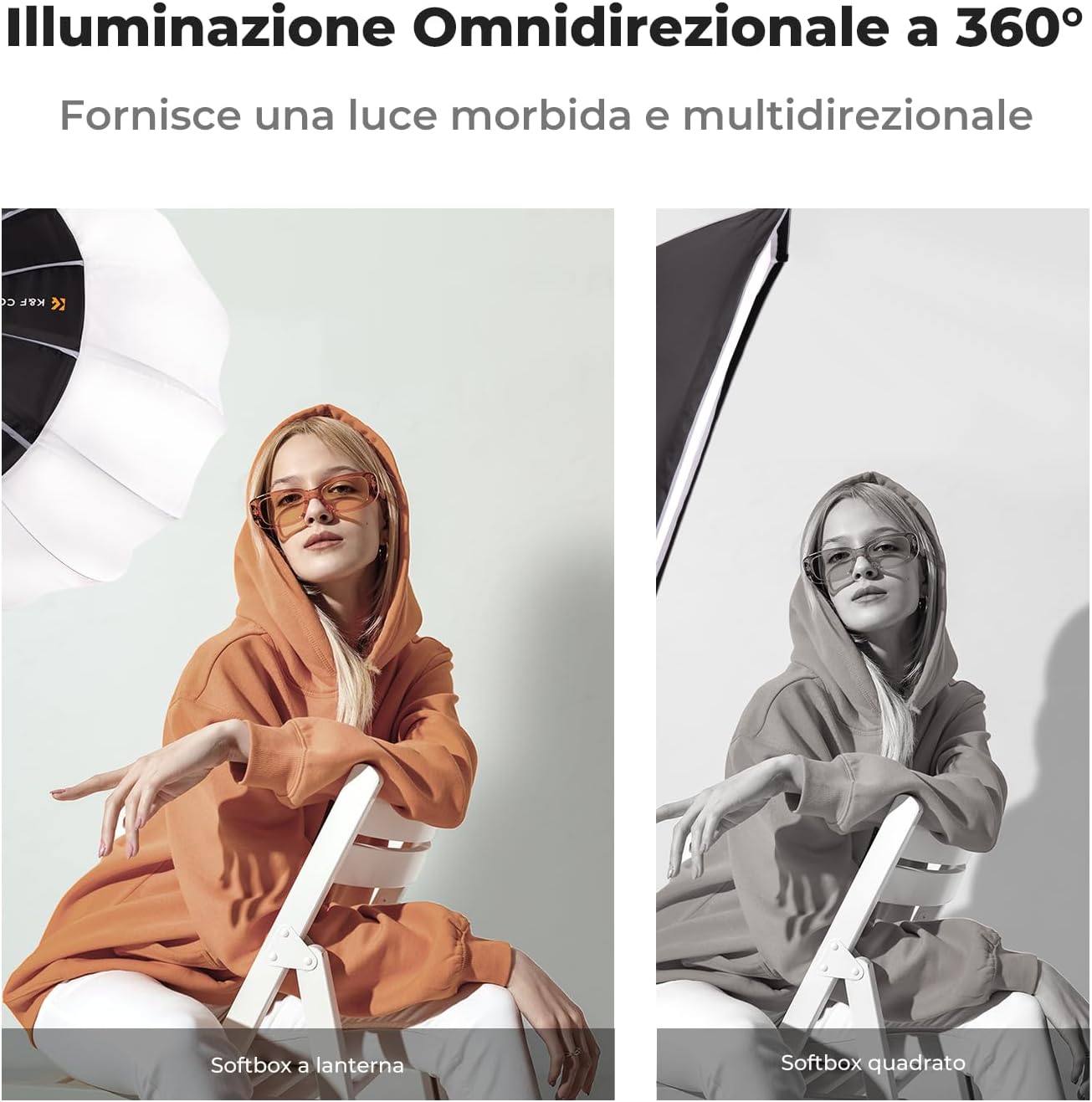 Thumbnail 3 de K&F CONCEPT Lantern Softbox 65 cm/26'' con attacco Bowens – rilasciamento rapido e luce diffusa a 360°