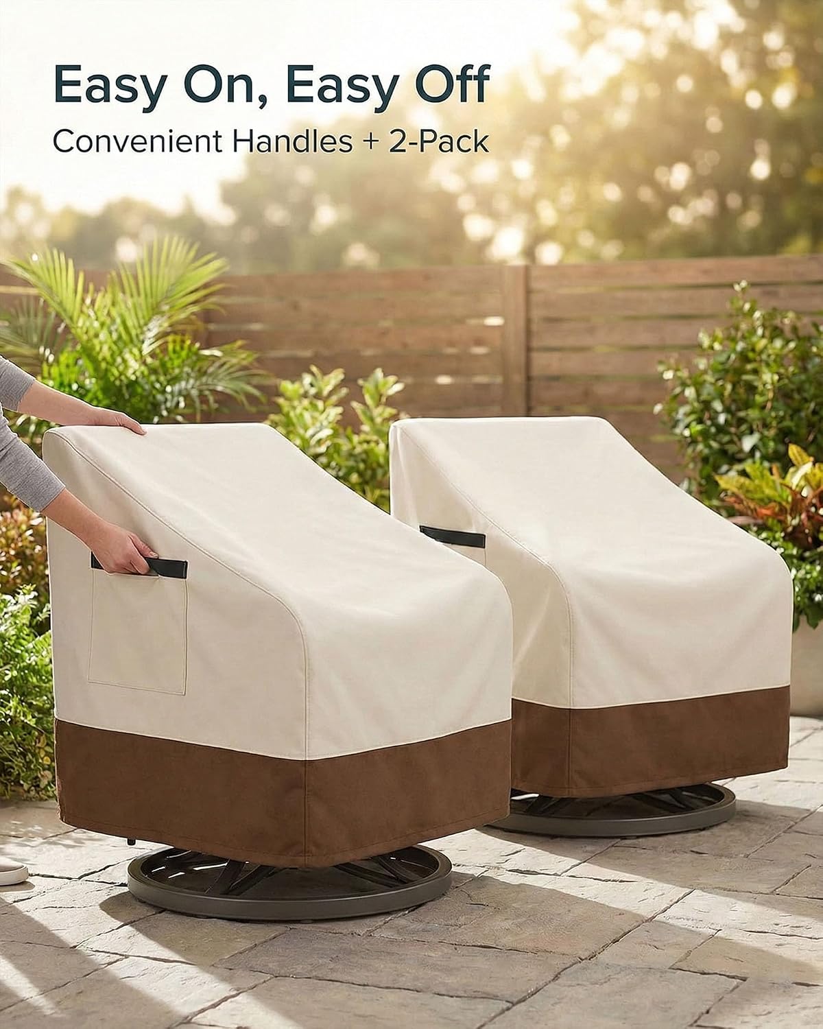 Detalle 2 de Yagvany S-28"W x 32"D x 36"H Patio Chair Covers, 600D Oxford, 2-Pack