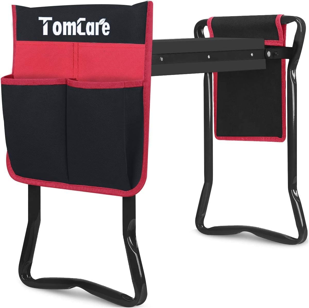 TomCare Garden Kneeler and Seat: Wider 10.64” Pad, 400 lb Capacity, Foldable with Dual Tool Pouches