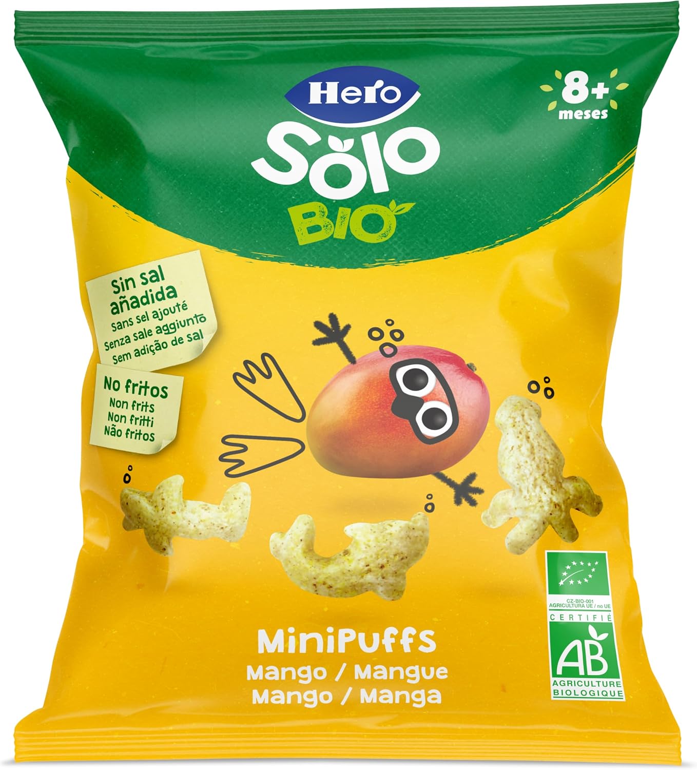 Detalle 2 de Hero Solo Minipuffs de Mango 🍃 Bio y Ecológicos, Pack de 10