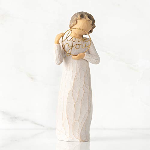 Detalle 2 de Willow Tree Figura niño con cartel Love you Home Deco Enesco 🏠