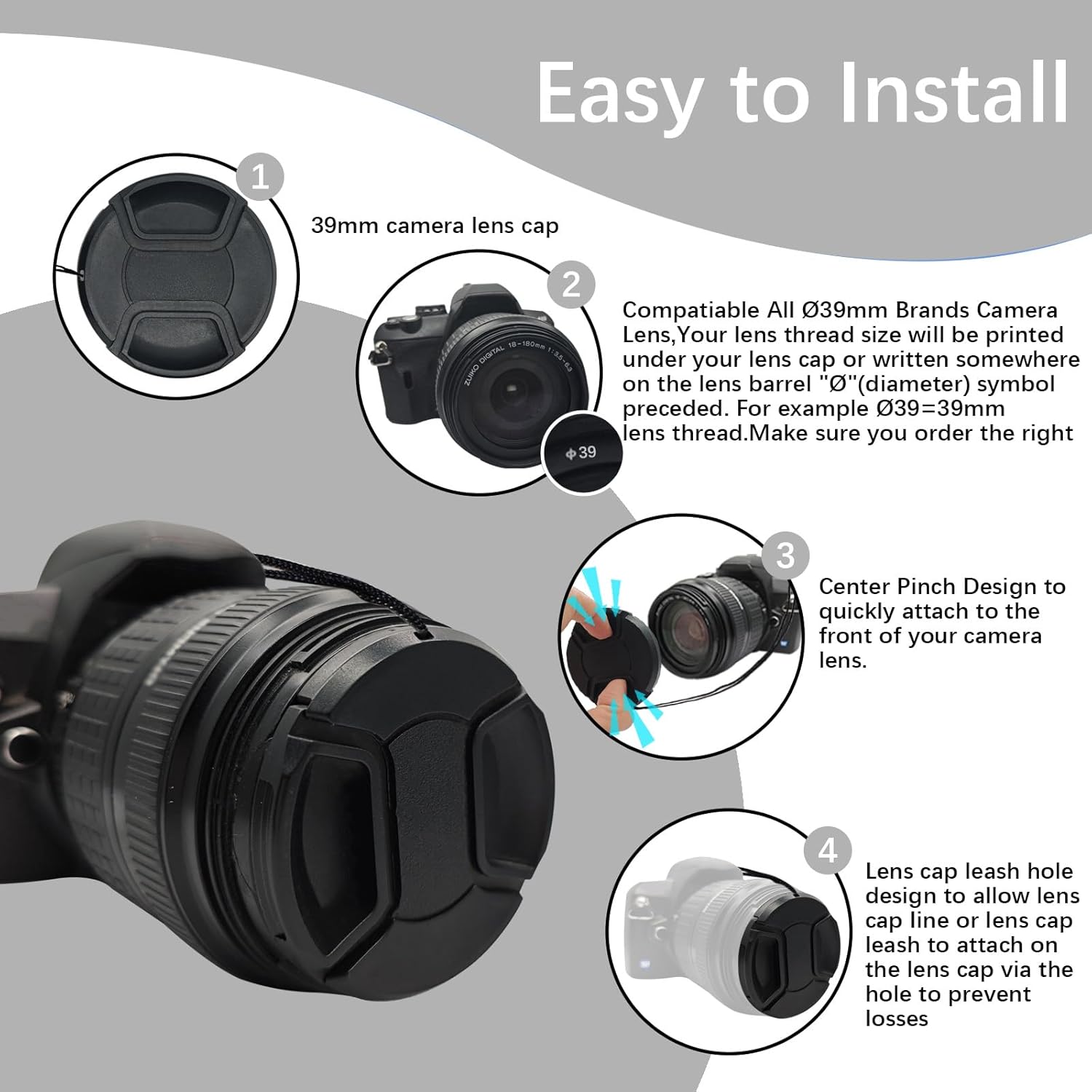 Thumbnail 3 de BEIZMEI 39mm Front Lens Cap — Compatible with All Brands Ø39mm