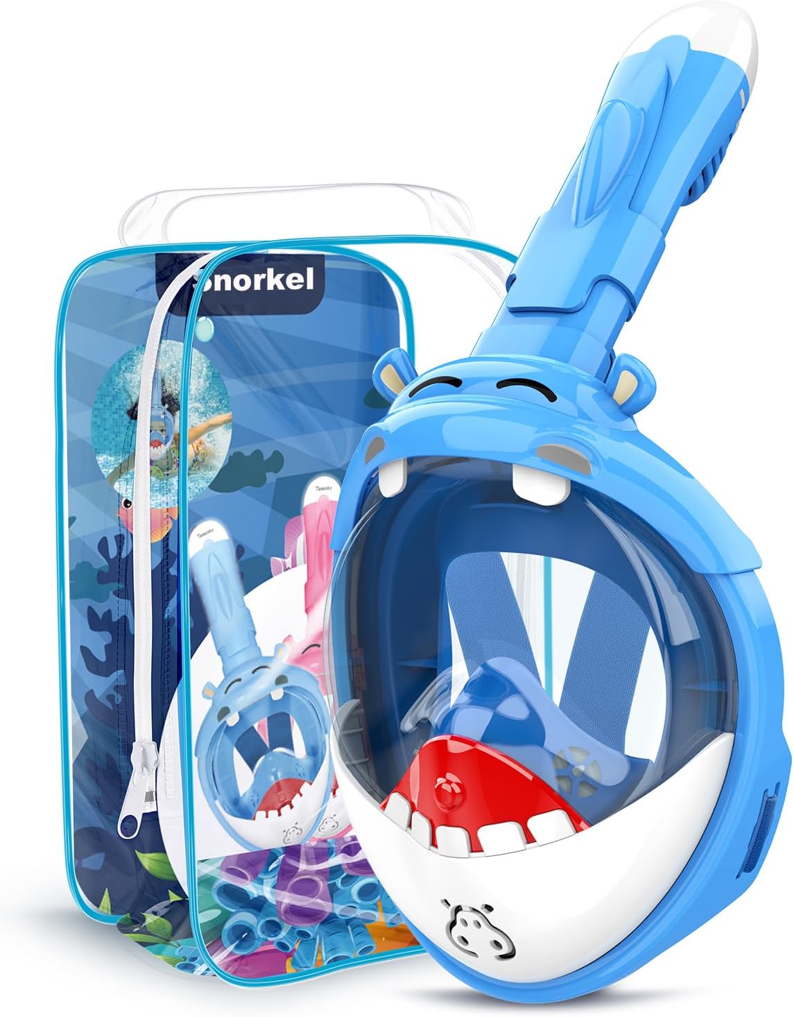 Dancial Kids Snorkel Mask – 180° Panoramic Full Face, Safe Dry-Top Breathing for 4–12 Year Olds