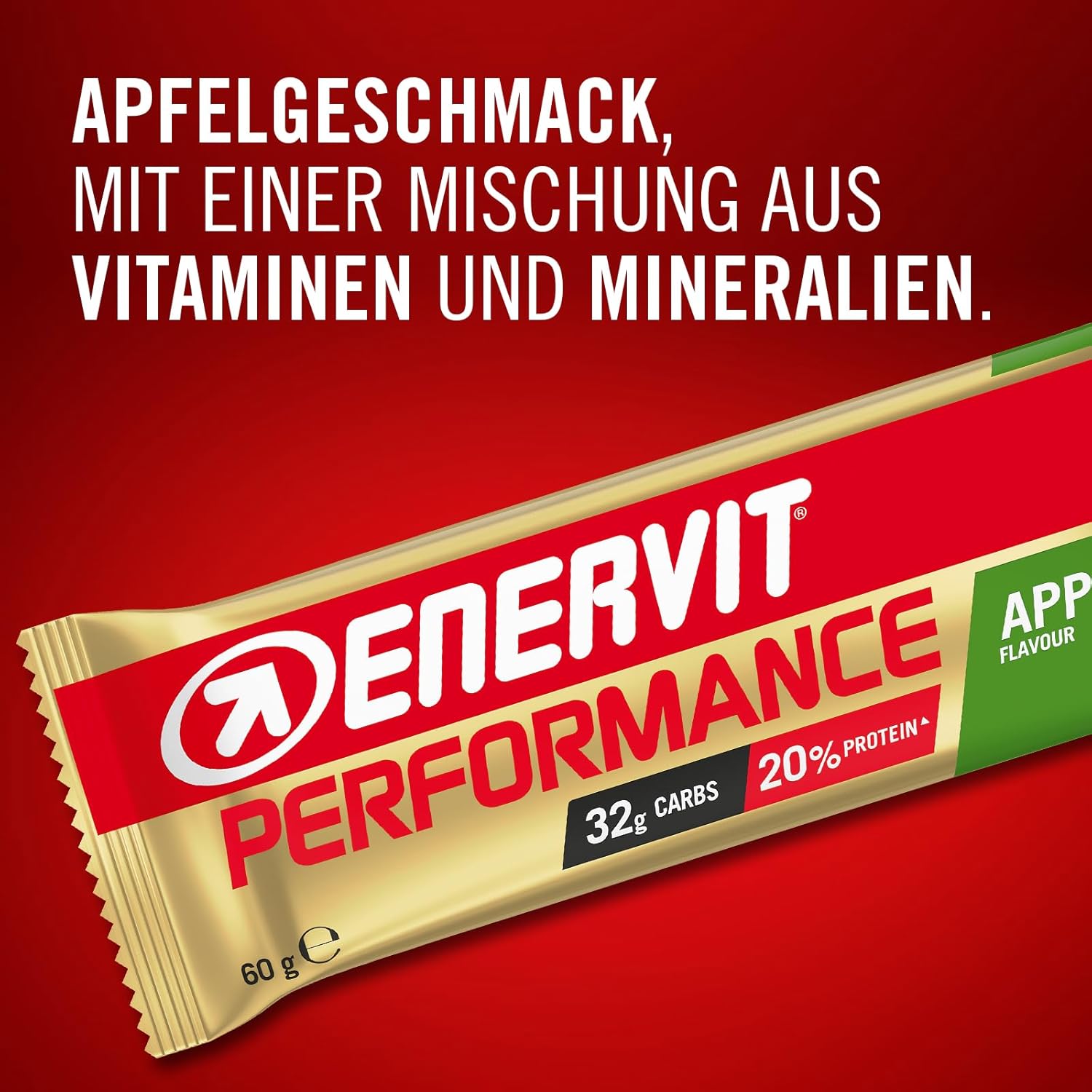 Detalle de Enervit Performance Bar Apple Energieriegel mit Apfelgeschmack – 12 Riegel