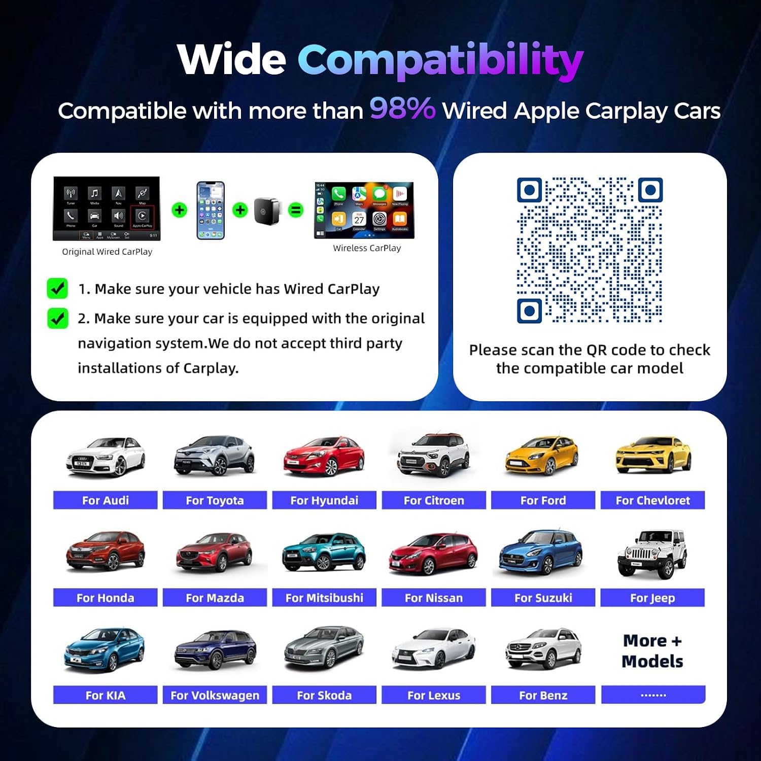 Thumbnail 5 de 2026 Wireless Android Auto & CarPlay Adapter UK 2-in-1 (USB/Type-C) – Dual-Band WiFi & Bluetooth 5.0