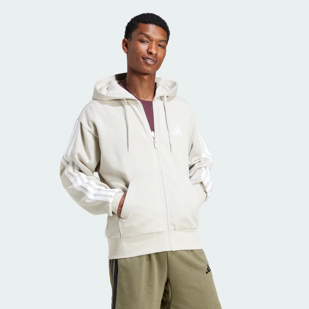 Thumbnail 2 de Chaqueta con capucha Essentials Fleece 3 bandas de Adidas – color beige