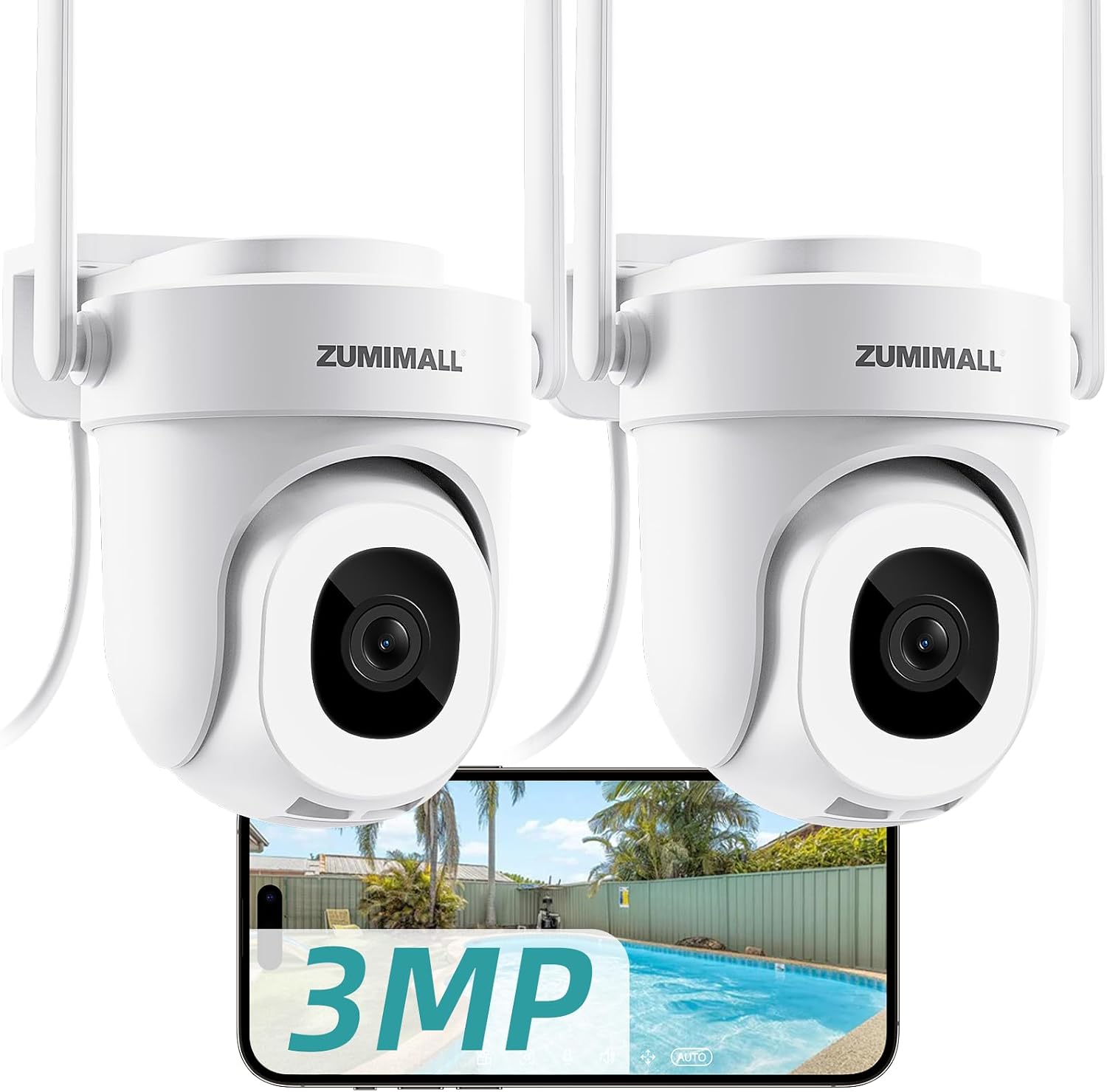 Detalle de ZUMIMALL Überwachungskamera Außen 3 MP PTZ