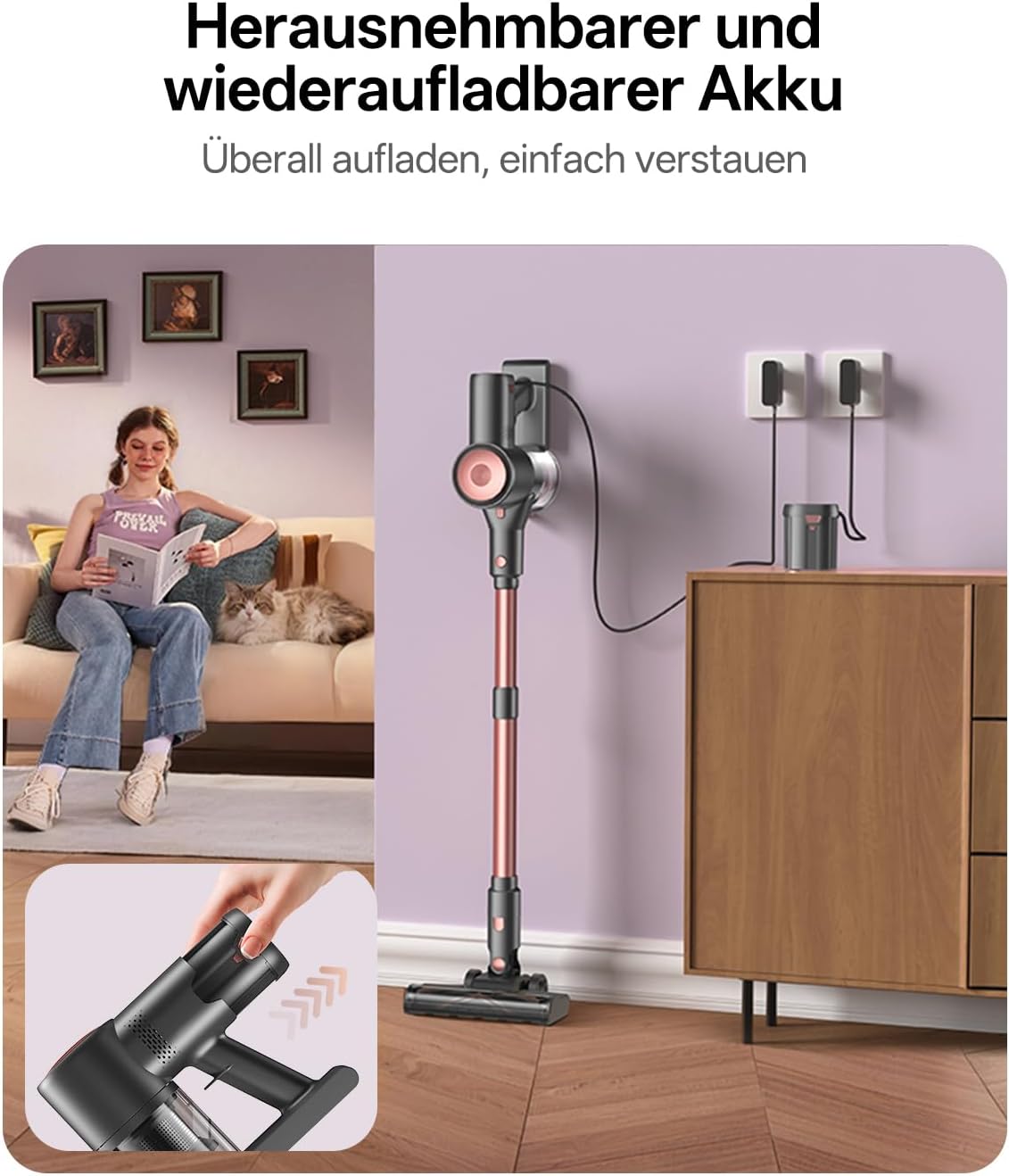 Detalle de Vexilar V10PRO Akku-Staubsauger (kabellos) mit Grünlicht, bis zu 45 Min Laufzeit und 45 kPa