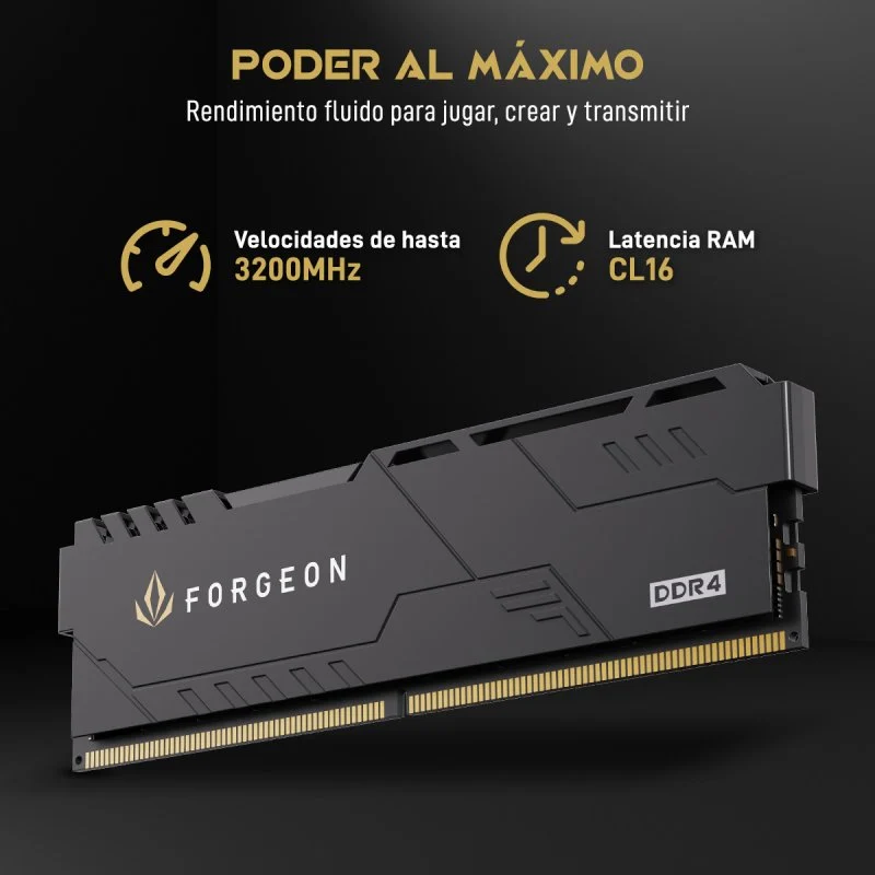 Detalle de Forgeon Cyclone PLUS V2 DDR4 3200 MHz 32GB (2x16GB) CL16 negra