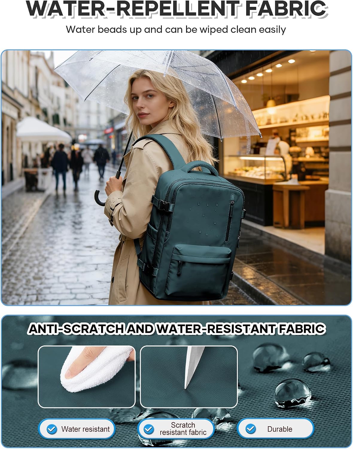 Detalle 2 de BJLFS Zaino da Cabina 40×30×20 cm: compatibile Ryanair e viaggi quotidiani