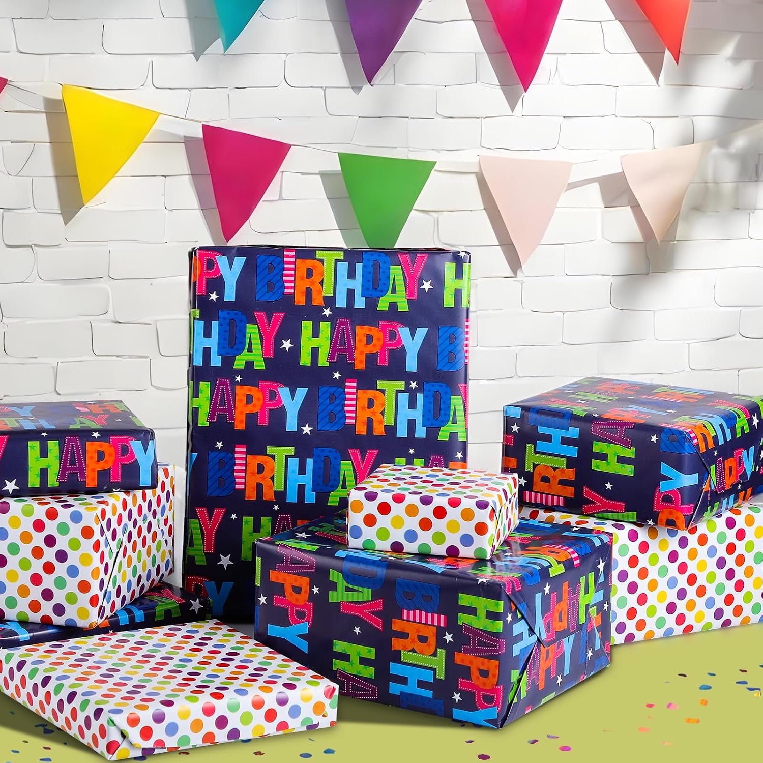 Detalle 1 de woric 11m x 43cm Birthday Wrapping Paper roll