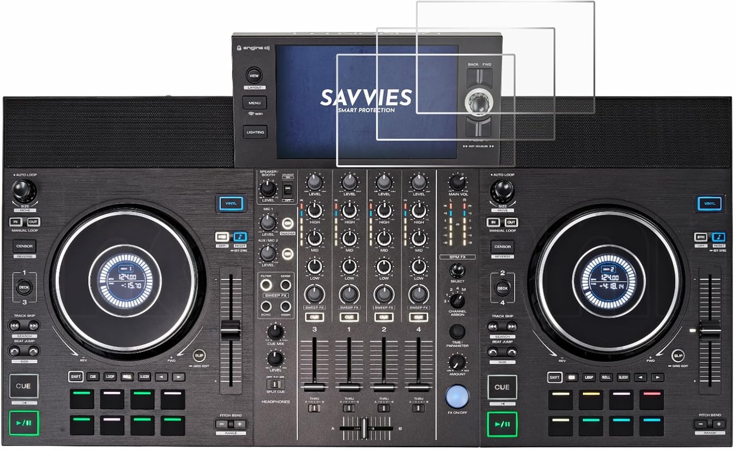 Detalle de Savvies 6 Pezzi Pellicola Protettiva per Denon DJ SC LIVE 4: protezione tattile e trasparente