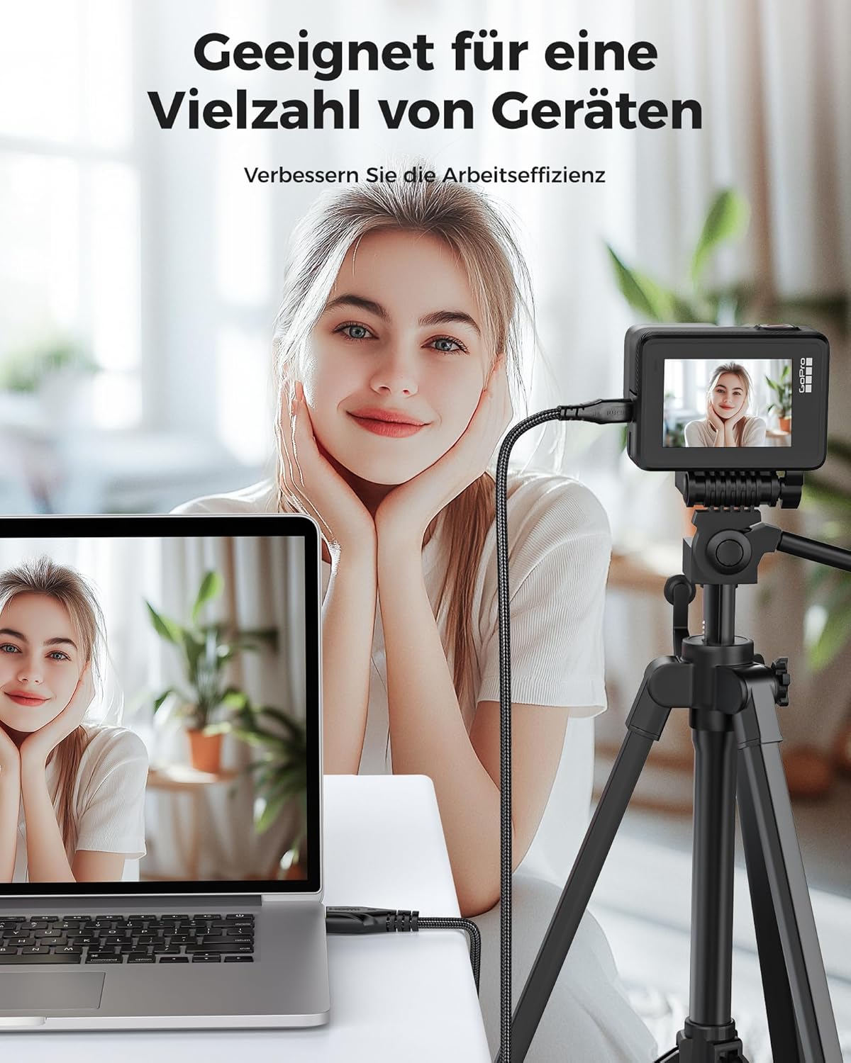 Thumbnail 5 de Cratree 8K Micro HDMI auf HDMI 2.1 Kabel 1M – Hochgeschwindigkeits-Adapter für GoPro, Sony, Canon & mehr
