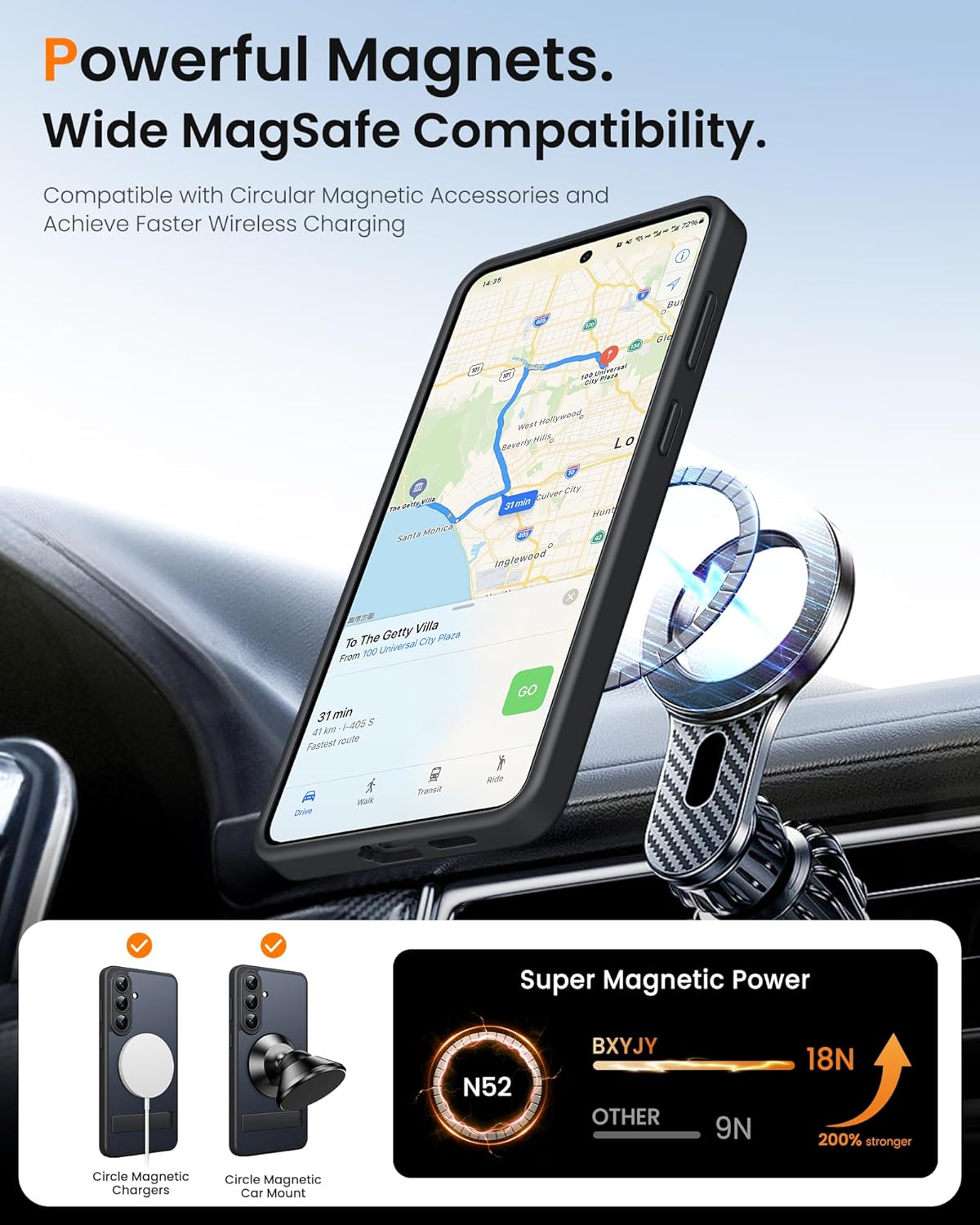 Thumbnail 3 de BXYJY Samsung Galaxy S26 Case with Stand, 2 Privacy Screen Protectors, MagSafe Compatible
