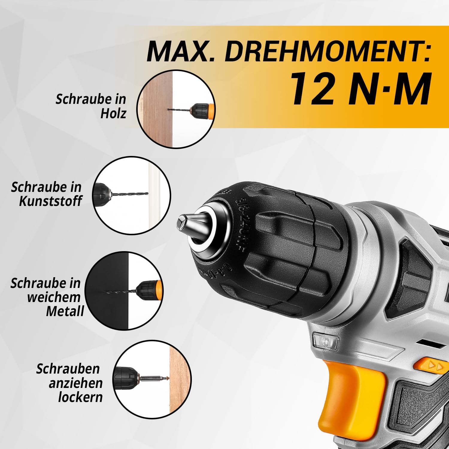 Thumbnail 4 de Werkzeugkoffer DEKO 126-teilig 8V Akkuschrauber