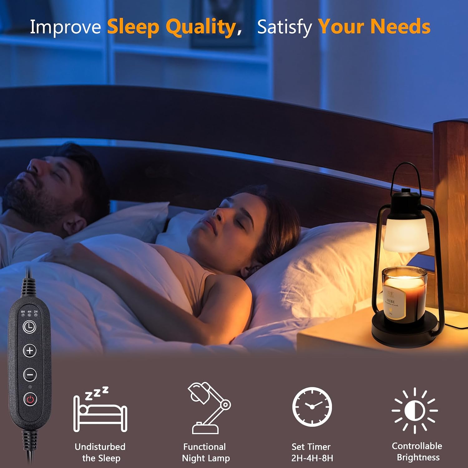 Thumbnail 3 de MAOYUE Candle Warmer Lamp with Timer, 2 Bulbs ⚡