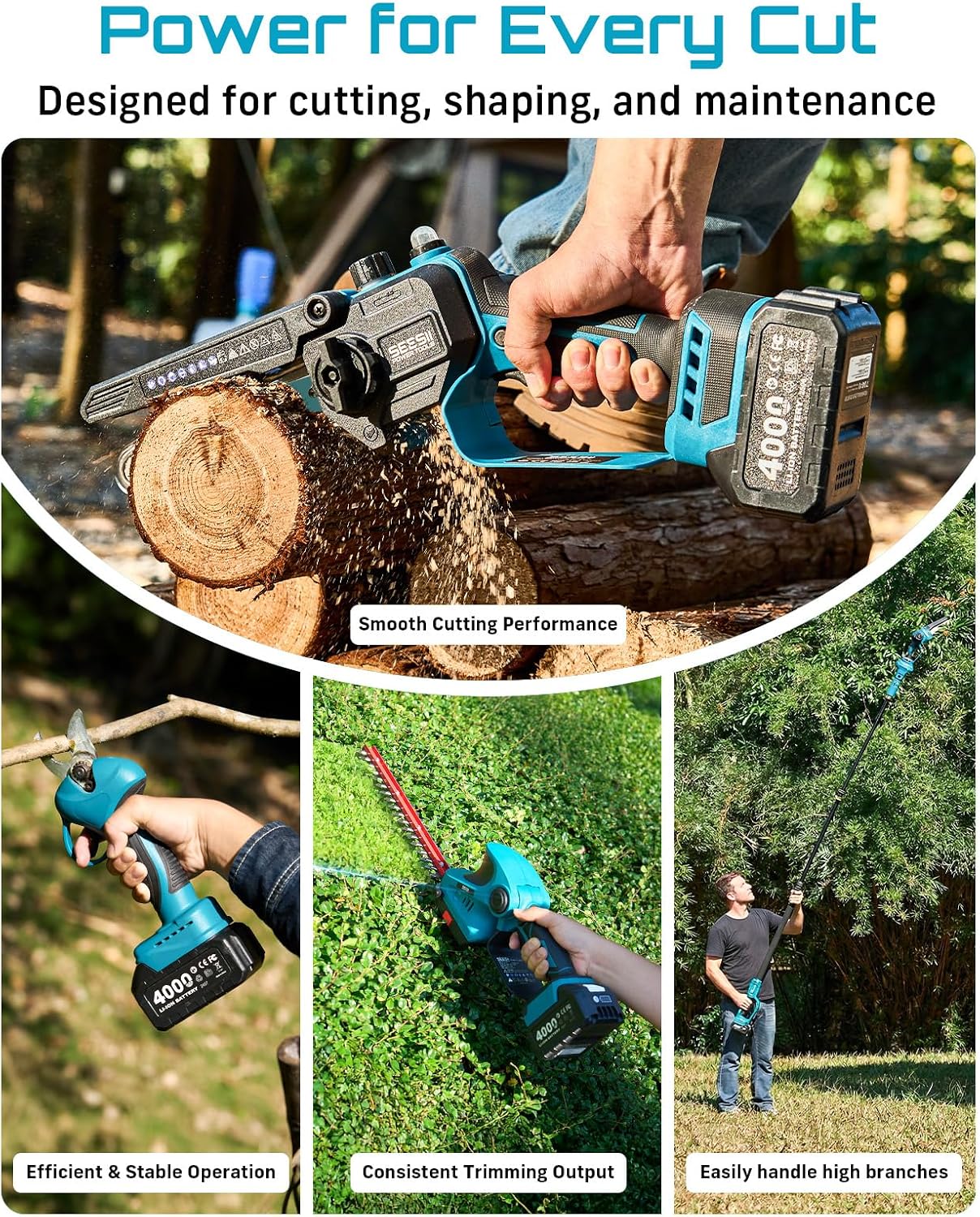 Detalle 2 de SEESII Cordless Garden Tool Kit 8-in-1