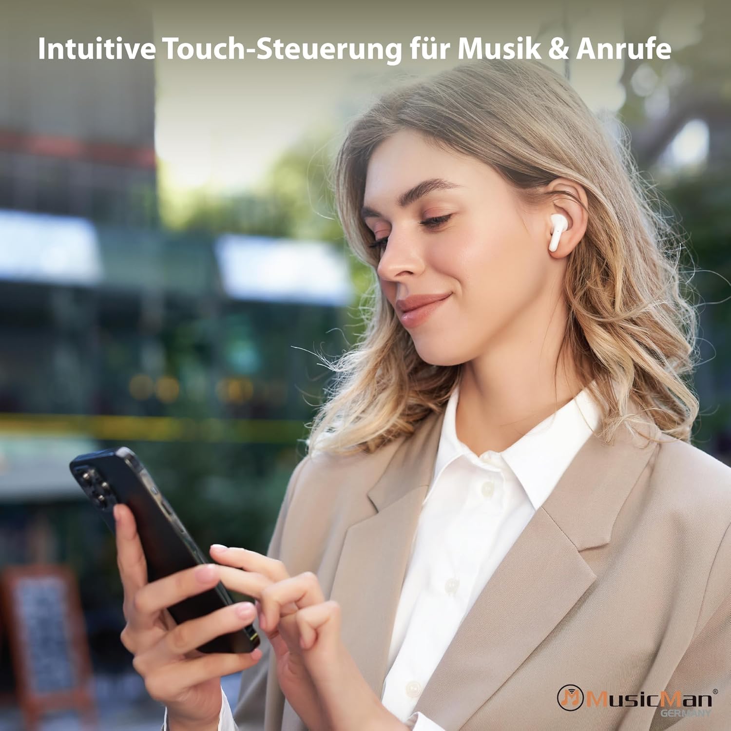 Thumbnail 4 de MusicMan BT-X63: True Wireless In-Ear Kopfhörer mit Ladebox – 16 h Laufzeit, Bluetooth 5.3, USB-C, Mikrofon