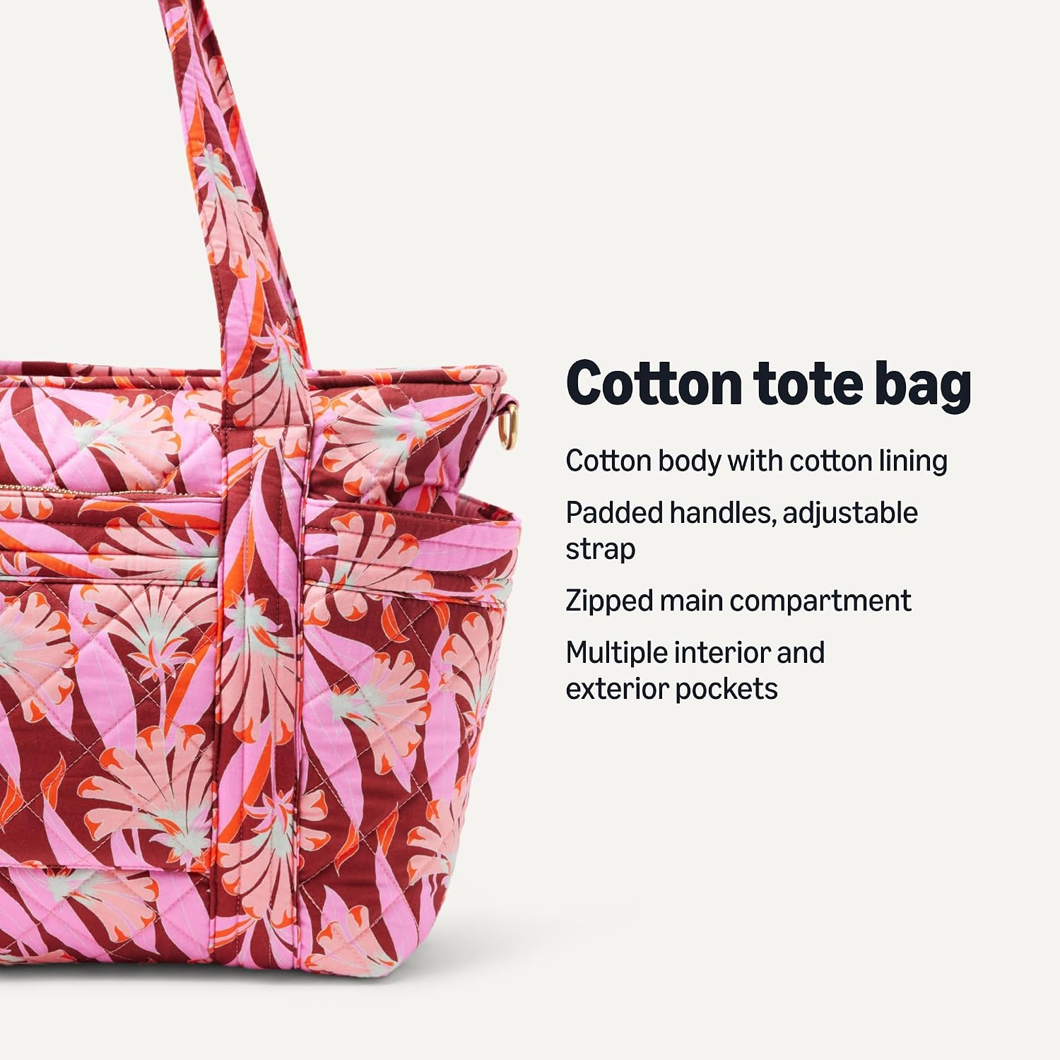 Detalle de Amazon Essentials Women's Quilted Cotton Tote Handbag
