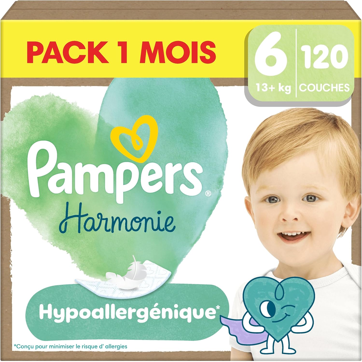 Detalle de Pampers Harmonie Couches Édition Limitée – Taille 6, 120 couches, pour peaux sensibles