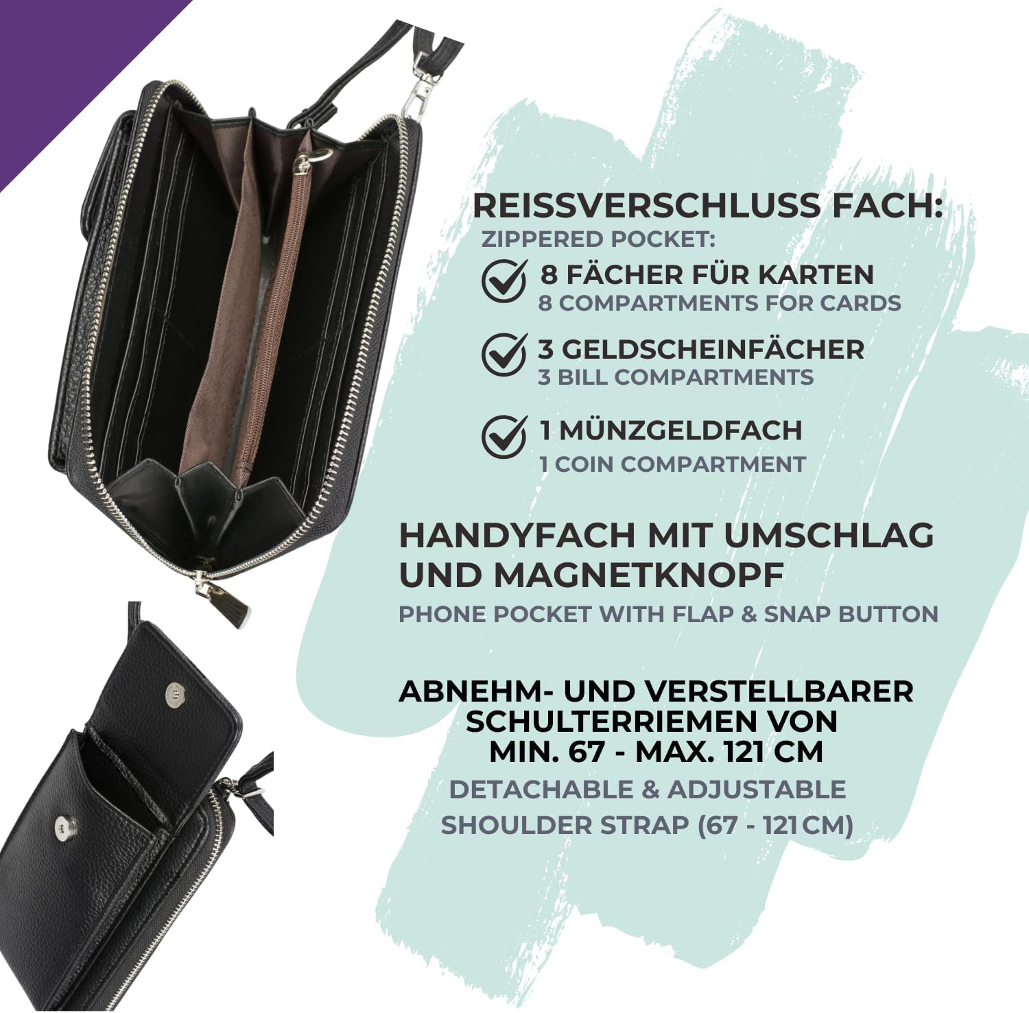 Thumbnail 4 de styleBREAKER 02012362 Mini borsa da donna 11x5,5x19 cm