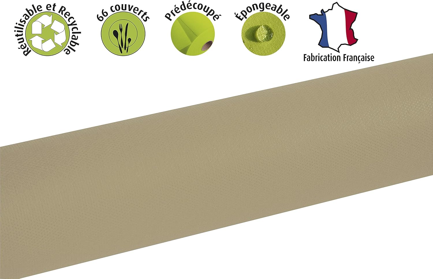 Thumbnail 1 de Pronappe R782042I – Nappe jetable en non tissé spunbond, 1,20 m x 20 m, couleur ficelle
