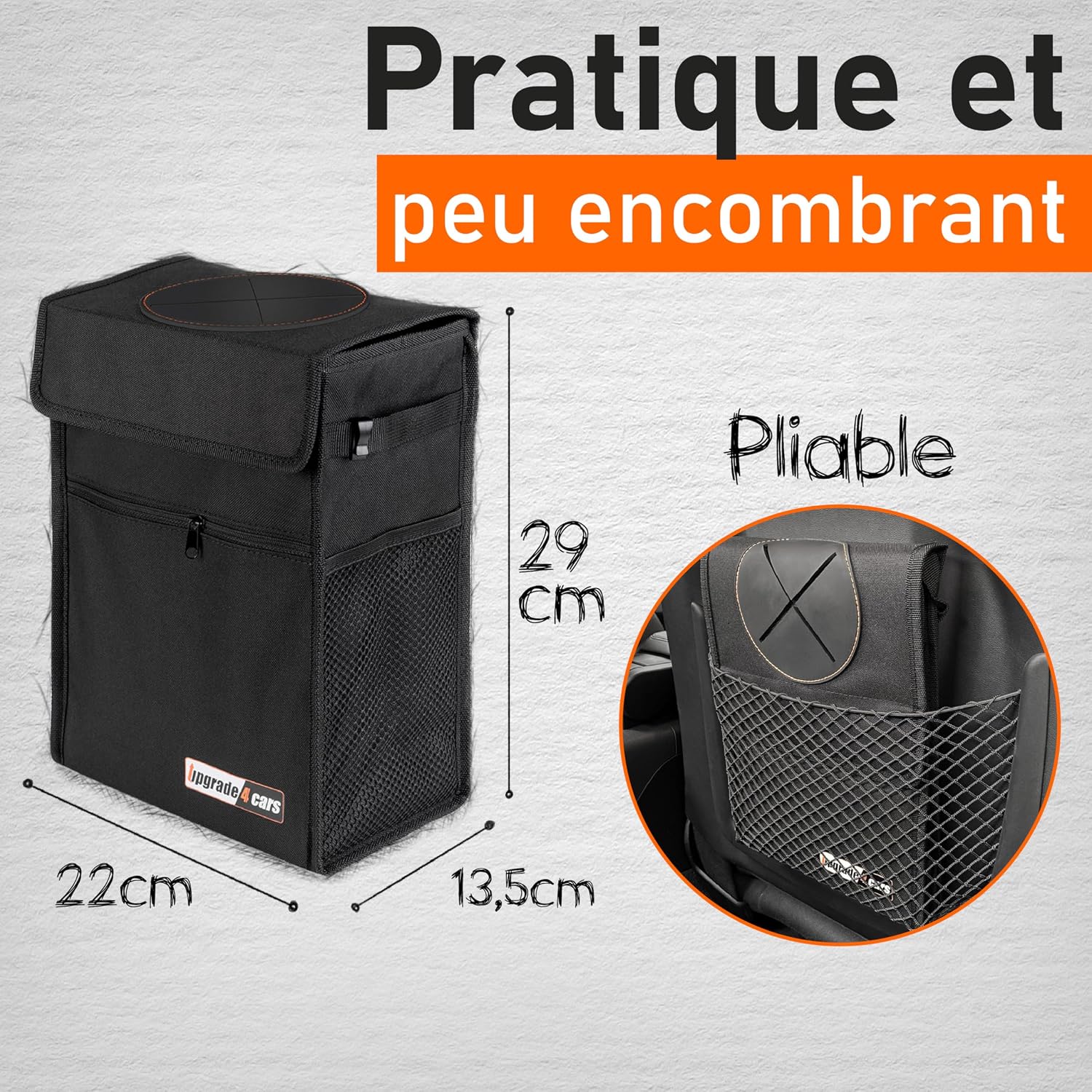 Detalle 2 de upgrade4cars Poubelle de voiture pliable 🗑