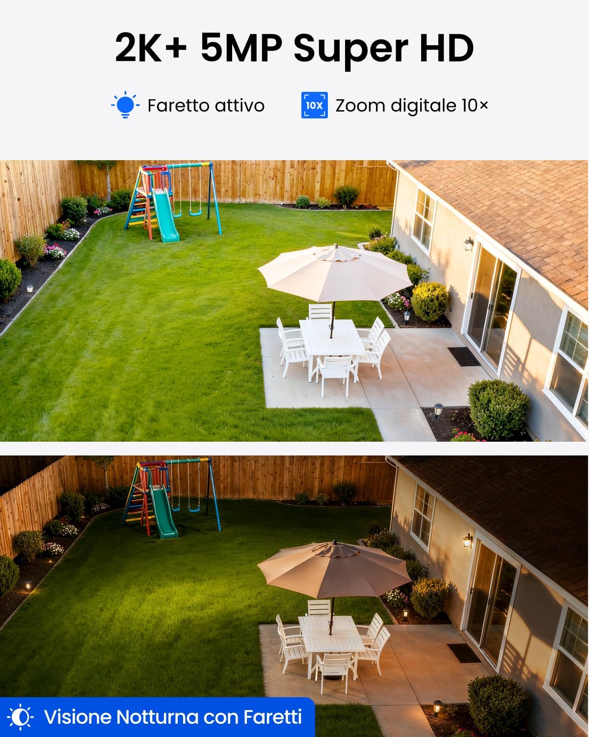 Thumbnail 1 de Reolink Kit Telecamere Wi‑Fi Esterno Senza Fili 5MP con Visione Notturna a Colori, Pannello Solare e Home Hub Mini (4× Argus 3 Pro+)