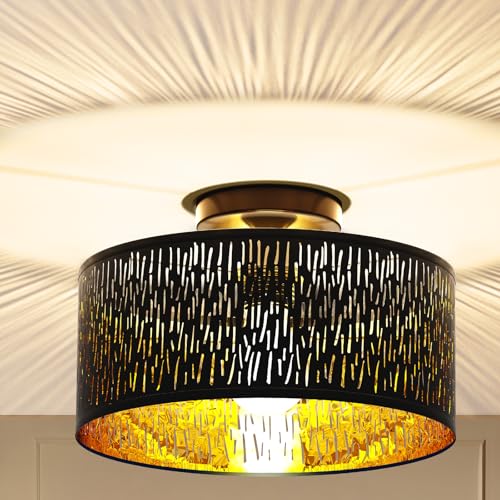 Thumbnail 7 de FRIDEKO HOME Deckenlampe Schwarz Durchbrochener Rund Ø30cm Deckenleuchte