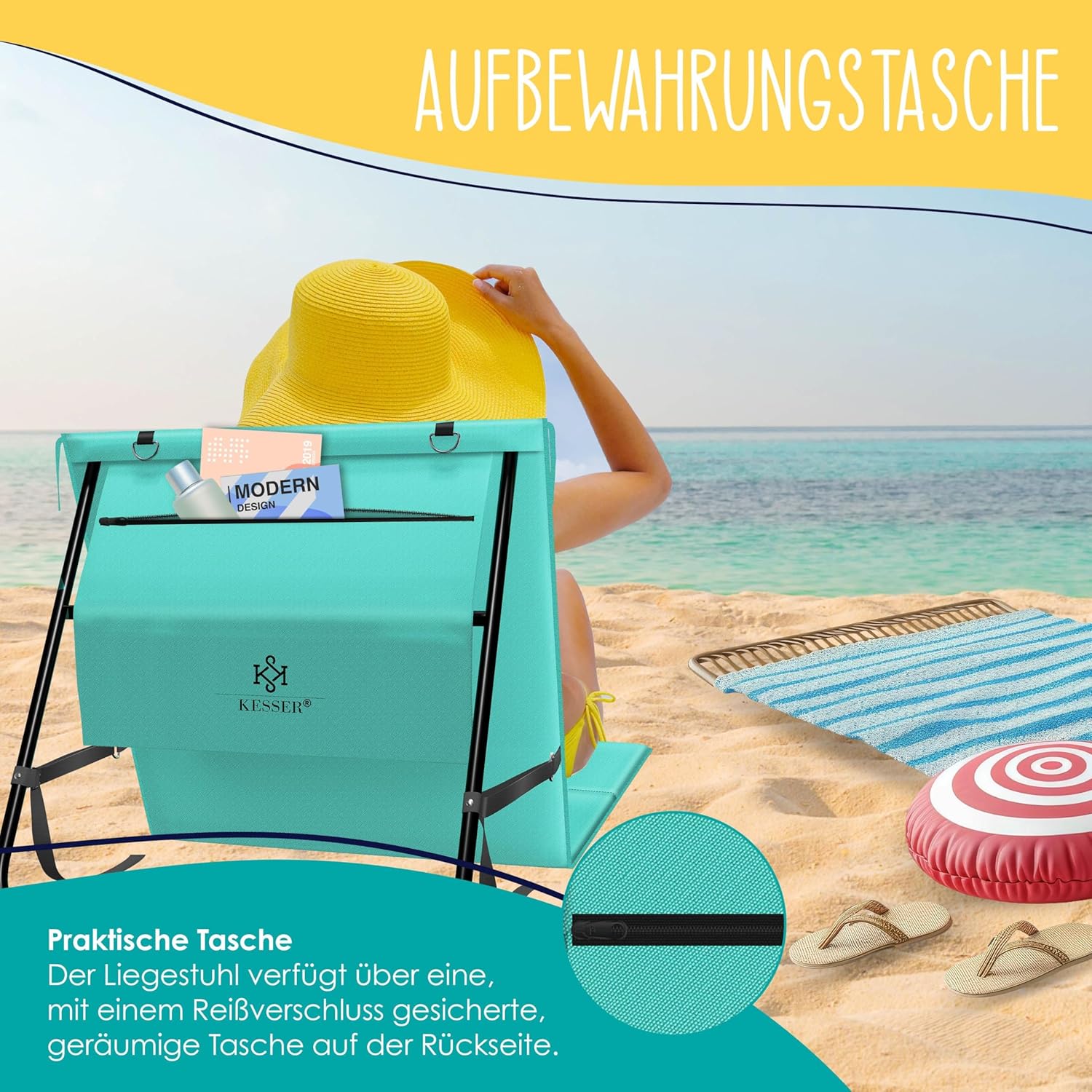 Thumbnail 5 de KESSER 2er Set Strandmatte klappbar mit Verstellbarer Rückenlehne – belastbar bis 130 kg
